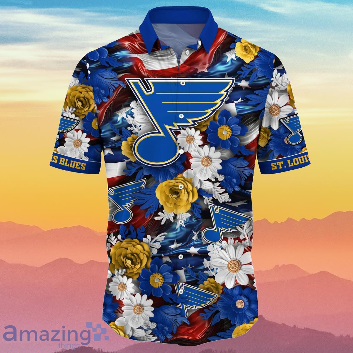 St. Louis Blues NHL Us Flag Hawaiian Shirt Custom Summer Aloha Shirt -  Trendy Aloha