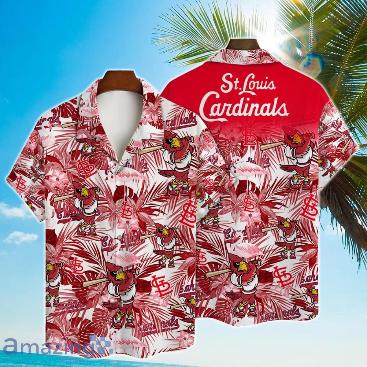 Personalized St. Louis Cardinals Navy Red Hawaiian Shirt And Short