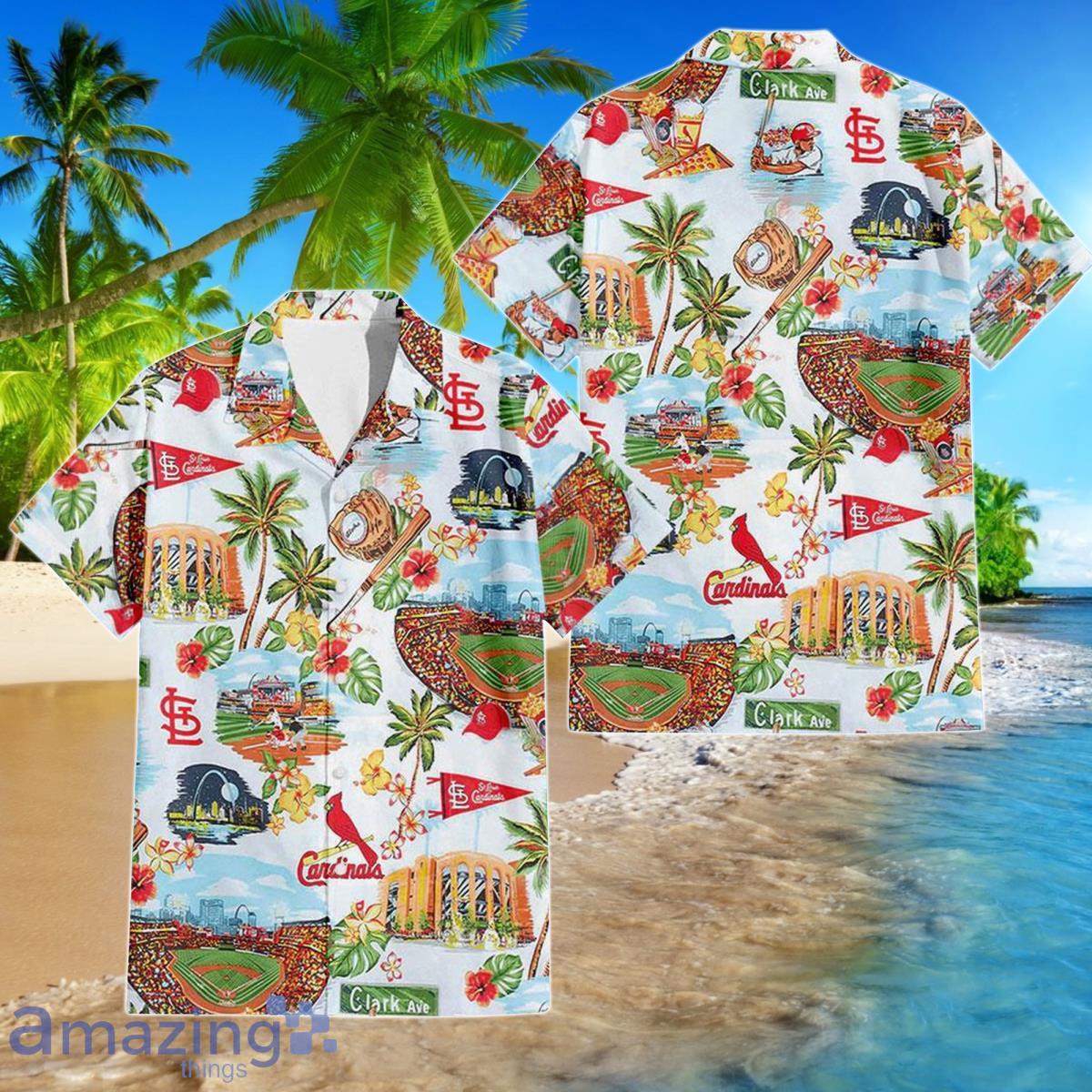 St Louis Cardinals Scenic Hawaiian Shirt And Shorts For Men Women Product Photo 1