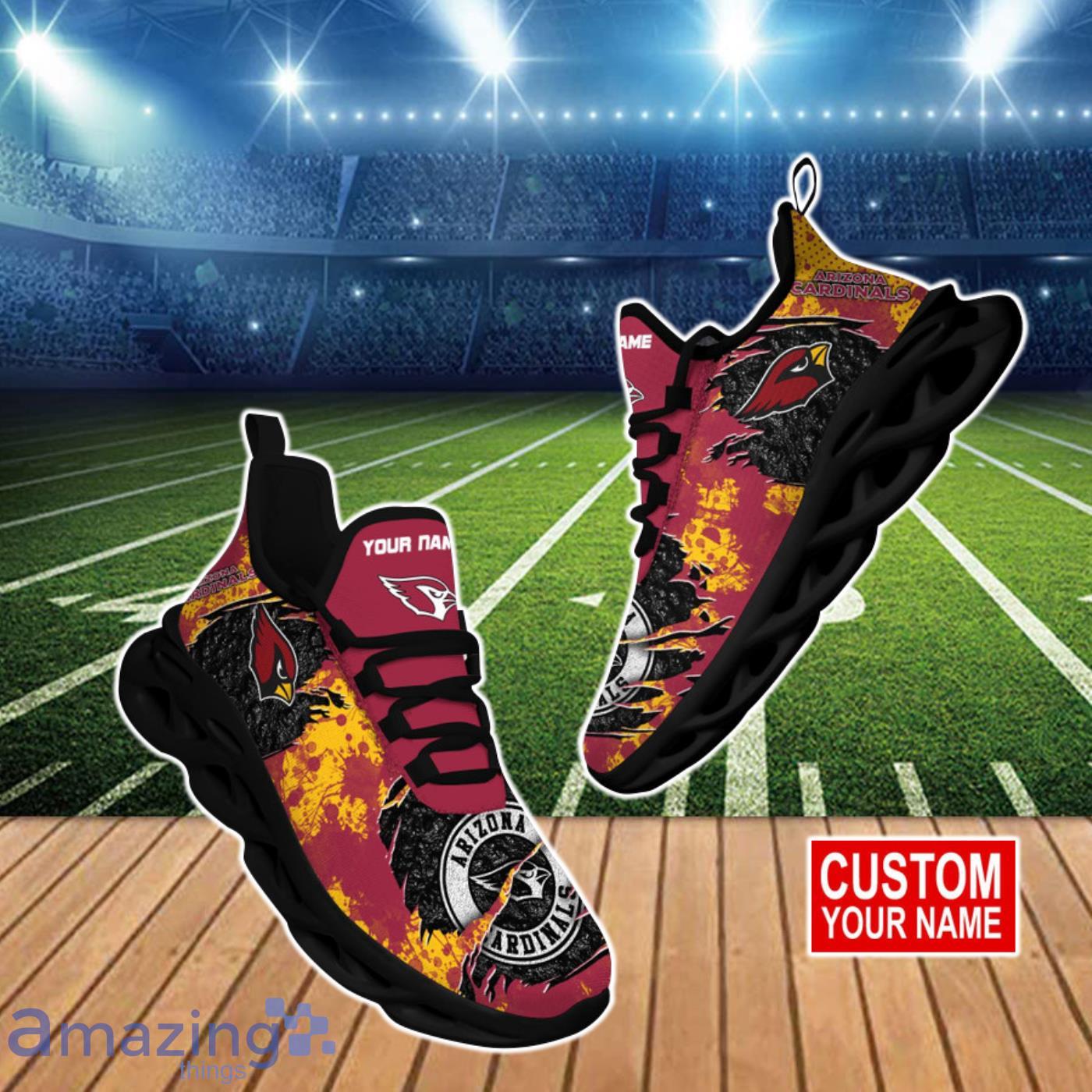 Arizona Cardinals 3D Air Cushion Sports Shoes Custom Name For Fans NFL