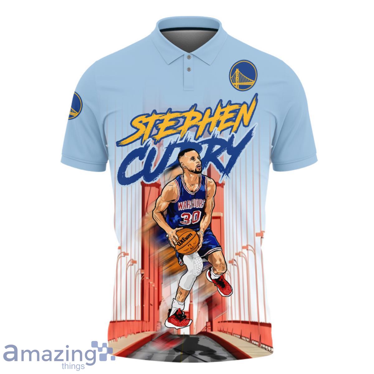 Stephen Curry Star Of The Golden State Warriors Print 3D Polo Shirt Product Photo 2