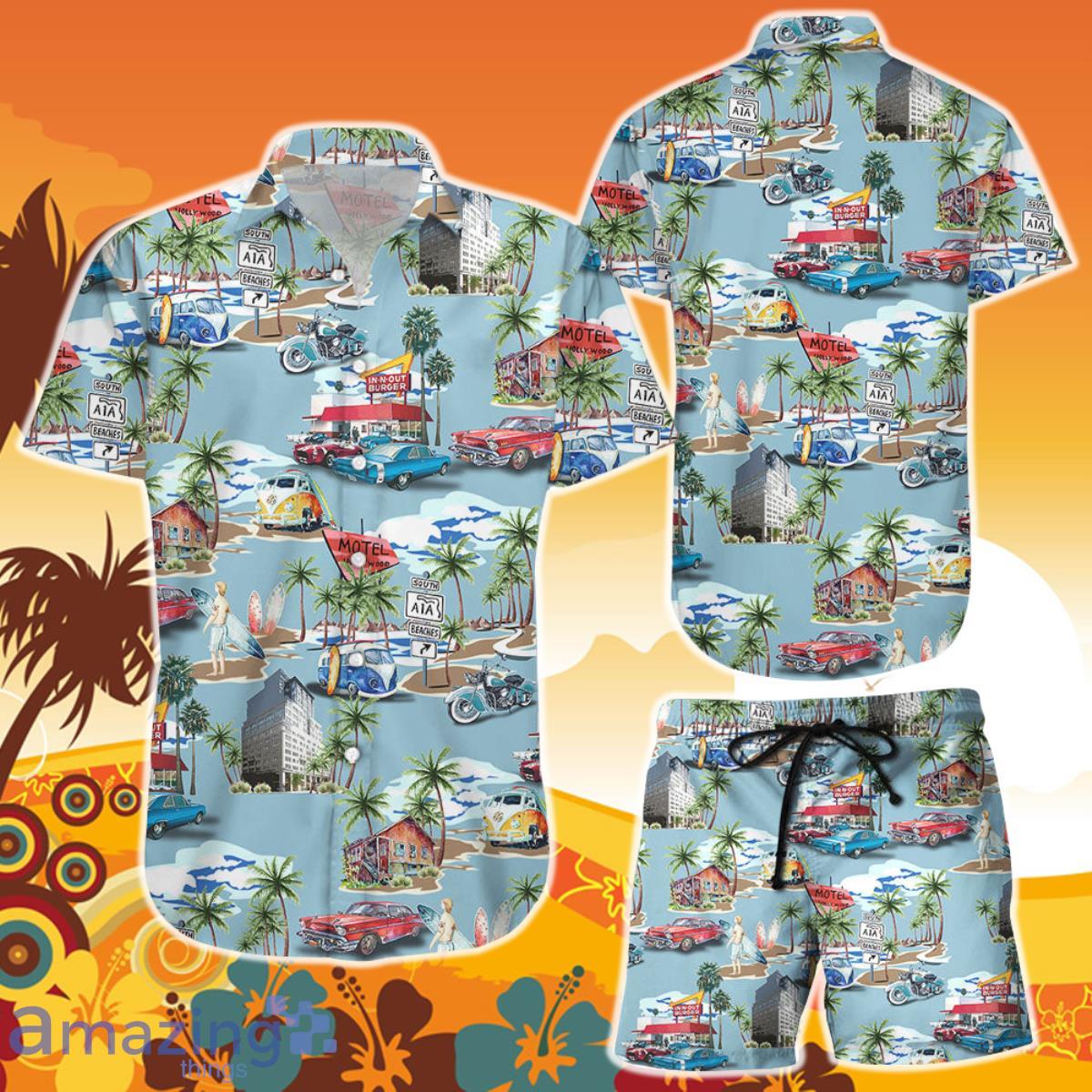Surfing Hawaiian Shirt And Short Surfing Car Button Down Shirts Beach Themed Gifts For Him Product Photo 1