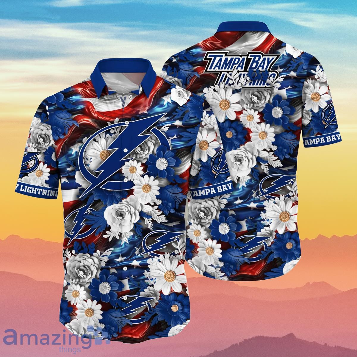 Tampa Bay Lightning Retro NHL 3D Hawaiian Shirt And Shorts For Men