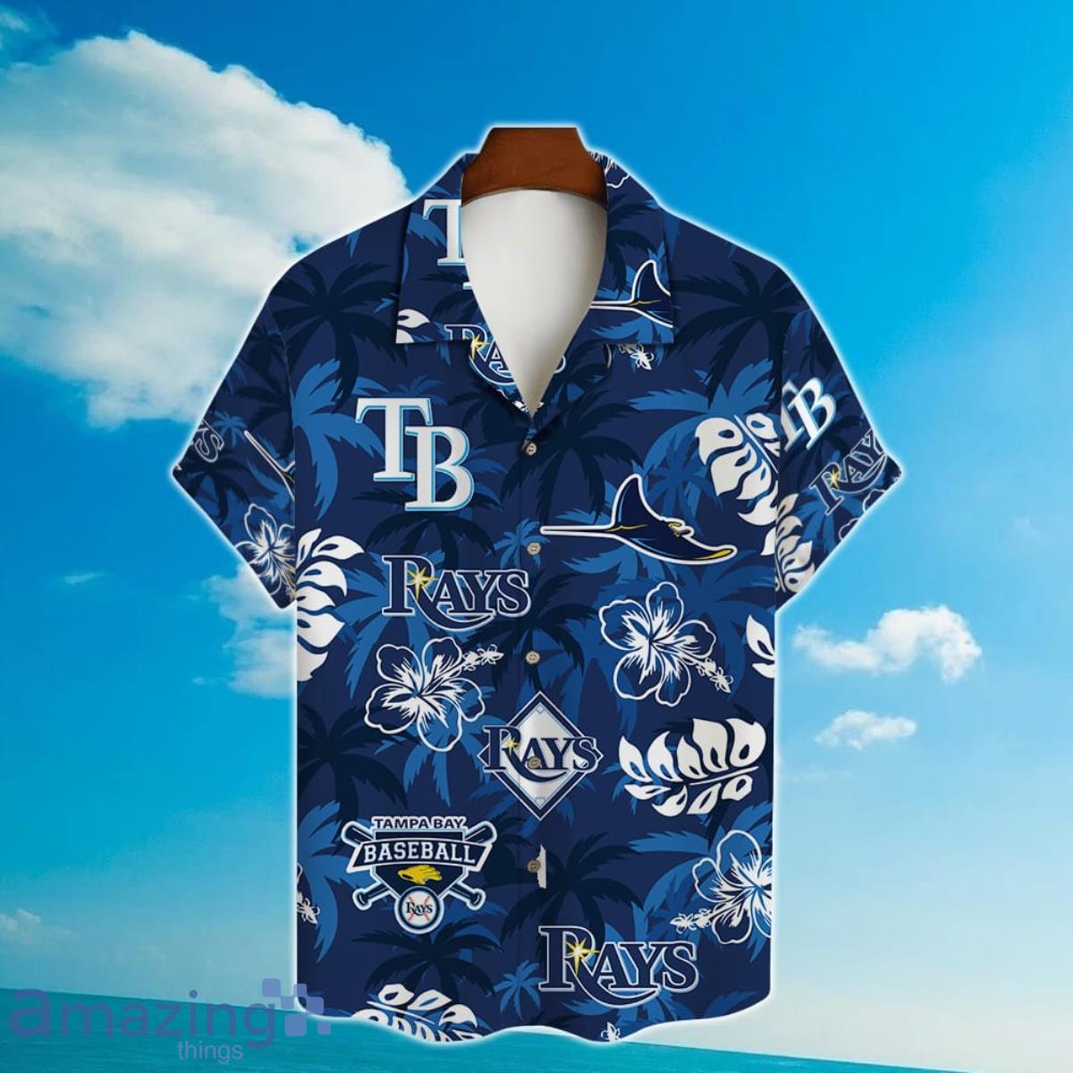 Tampa Bay Rays MLB Tropical Flower Pattern Hawaiian Shirt