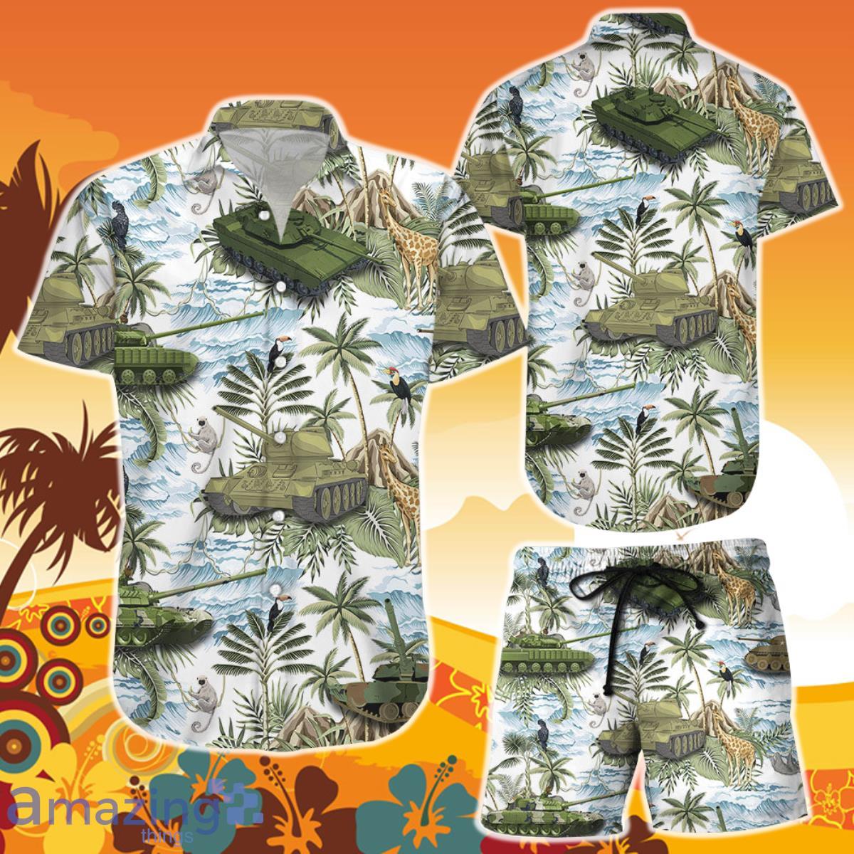 Tank Hawaiian Shirt And Short Tropical Vintage Botanical Island Palm Tree Tank Beach Themed Gift Product Photo 1