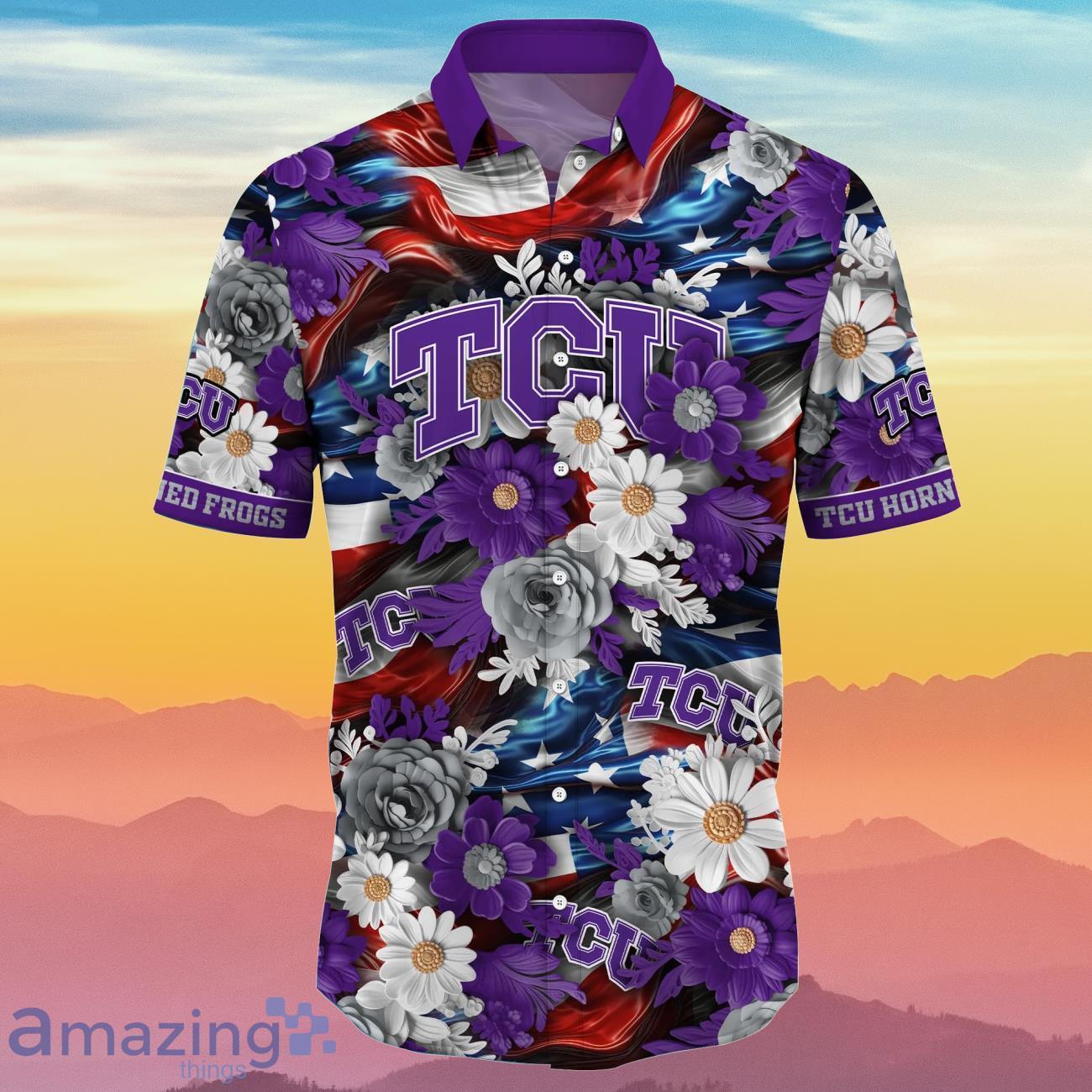 TCU Horned Frogs NCAA1 Hawaiian Shirt 4th Of July Independence Day Special Gift For Men And Women Fans image TCU Horned Frogs NCAA1 Hawaiian Shirt 4th Of July Independence Day Special Gift For Men And Women Fans Product Photo 2