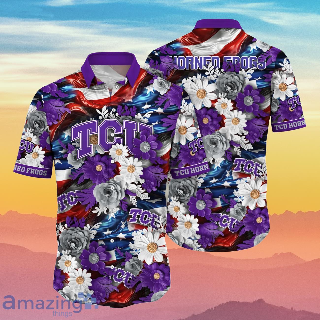 TCU Horned Frogs NCAA1 Hawaiian Shirt 4th Of July Independence Day Special Gift For Men And Women Fans Product Photo 1 TCU Horned Frogs NCAA1 Hawaiian Shirt 4th Of July Independence Day Special Gift For Men And Women Fans Product Photo 1