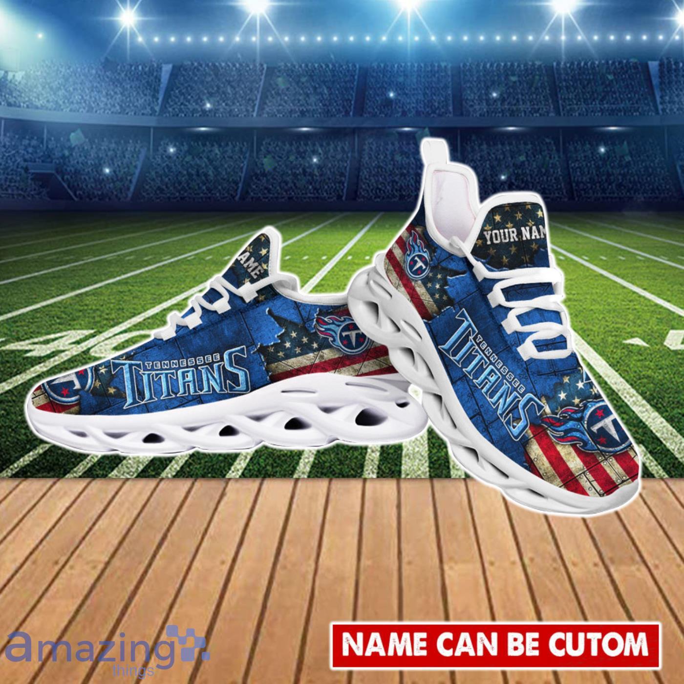 NFL Tennessee Titans New Design Logo Max Soul Shoes Custom Name