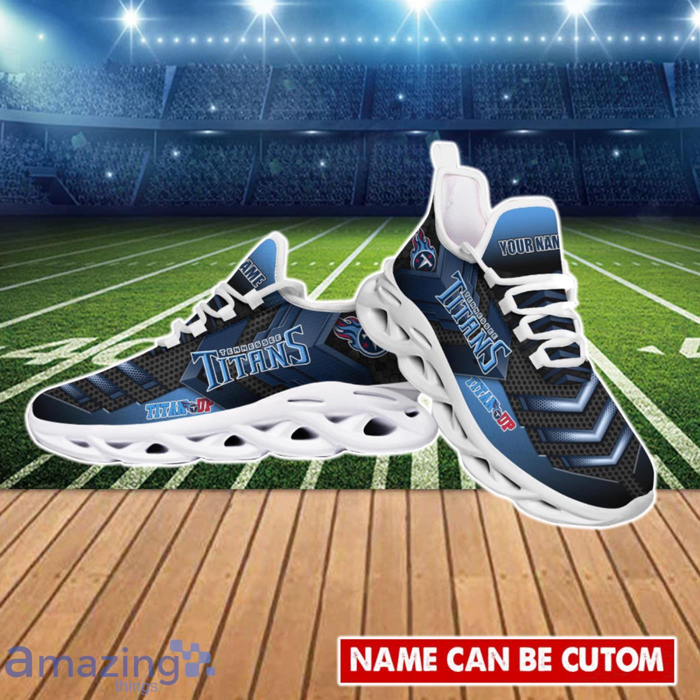 NFL Tennessee Titans New Design Logo Max Soul Shoes Custom Name Men Women -  Banantees