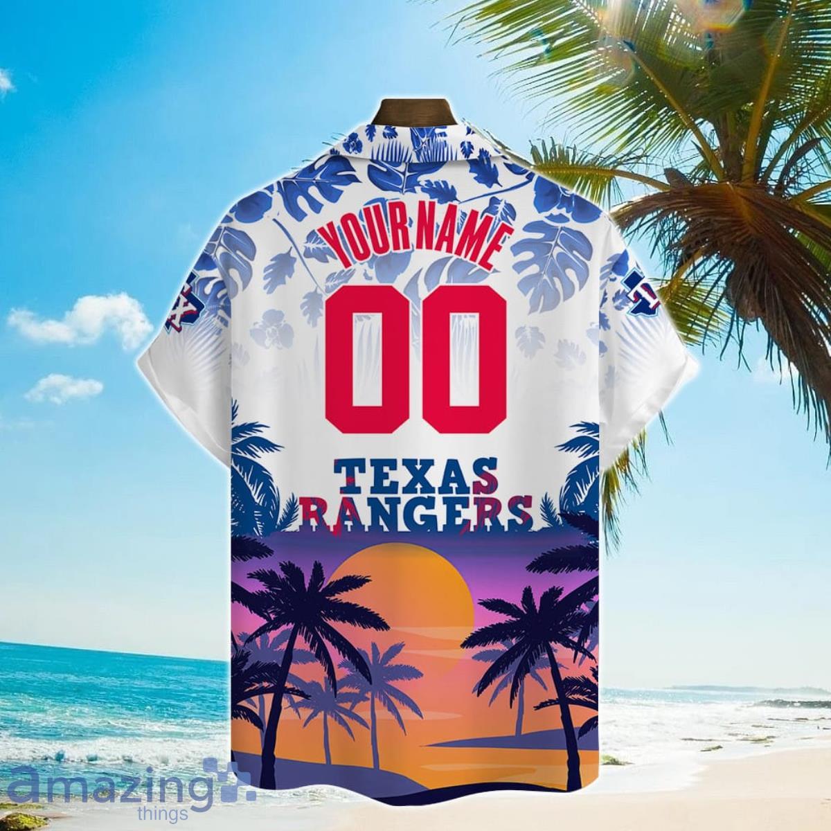 Texas Rangers Major League Baseball Custom Name And Number 3D Print  Hawaiian Shirt Sport Fans - Limotees