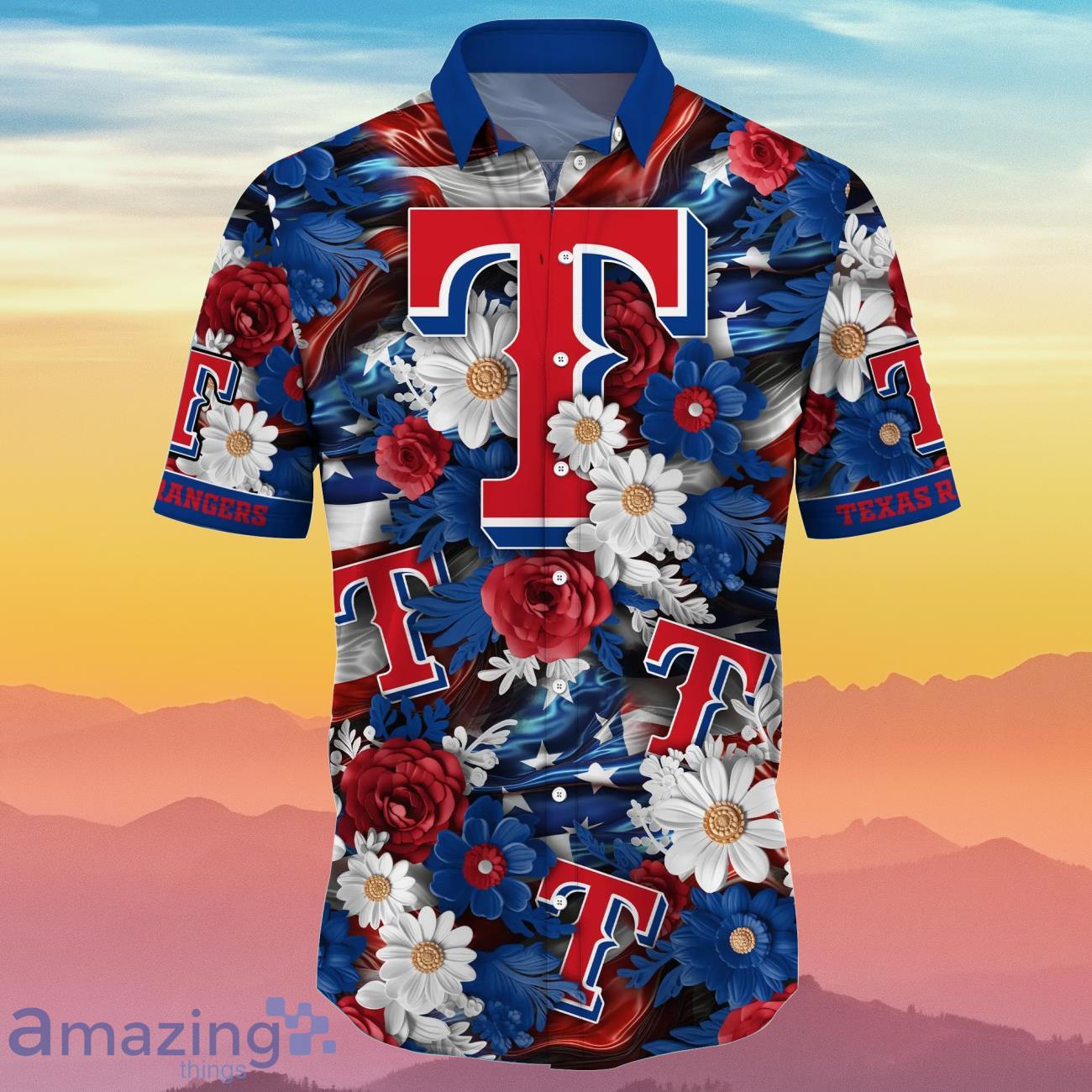 Texas Rangers MLB Flower Hawaiian Shirt Great Gift For Men Women