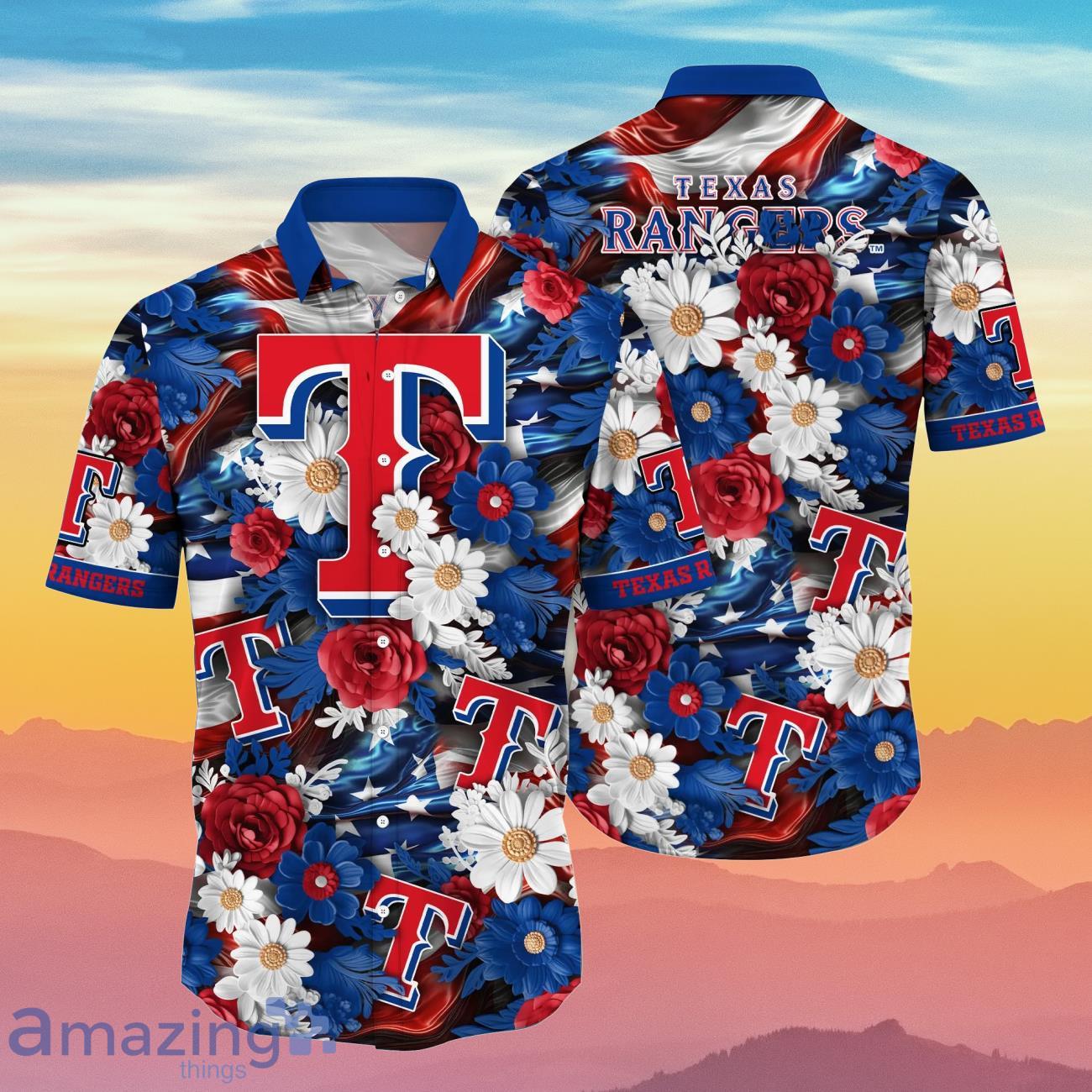 Texas Rangers MLB Hawaiian Shirt 4th Of July Independence Day Special Gift  For Men And Women Fans