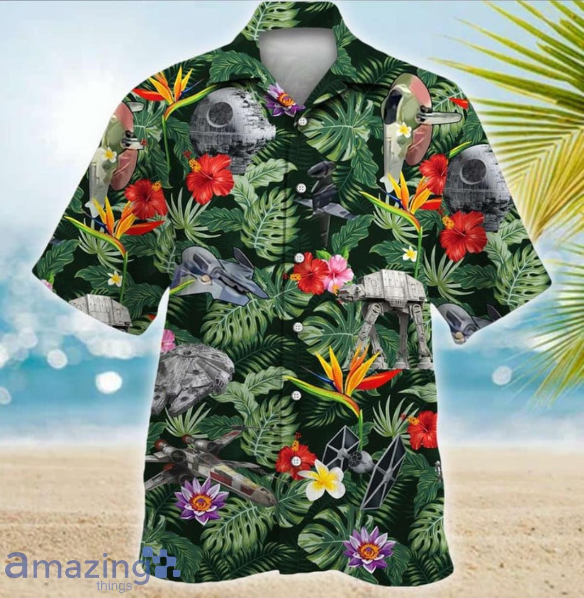 Topical Forest Star Wars Space Ship Hawaiian Shirt Product Photo 1