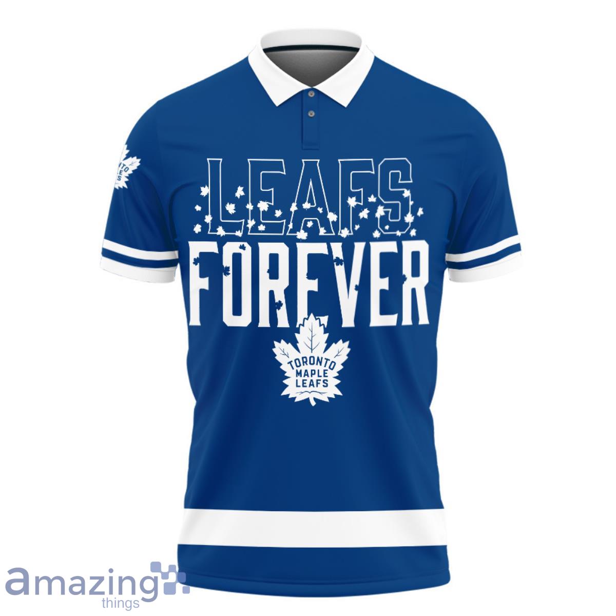 Toronto Maple Leafs Forever On Blue Background Print 3D Polo Shirt Product Photo 2