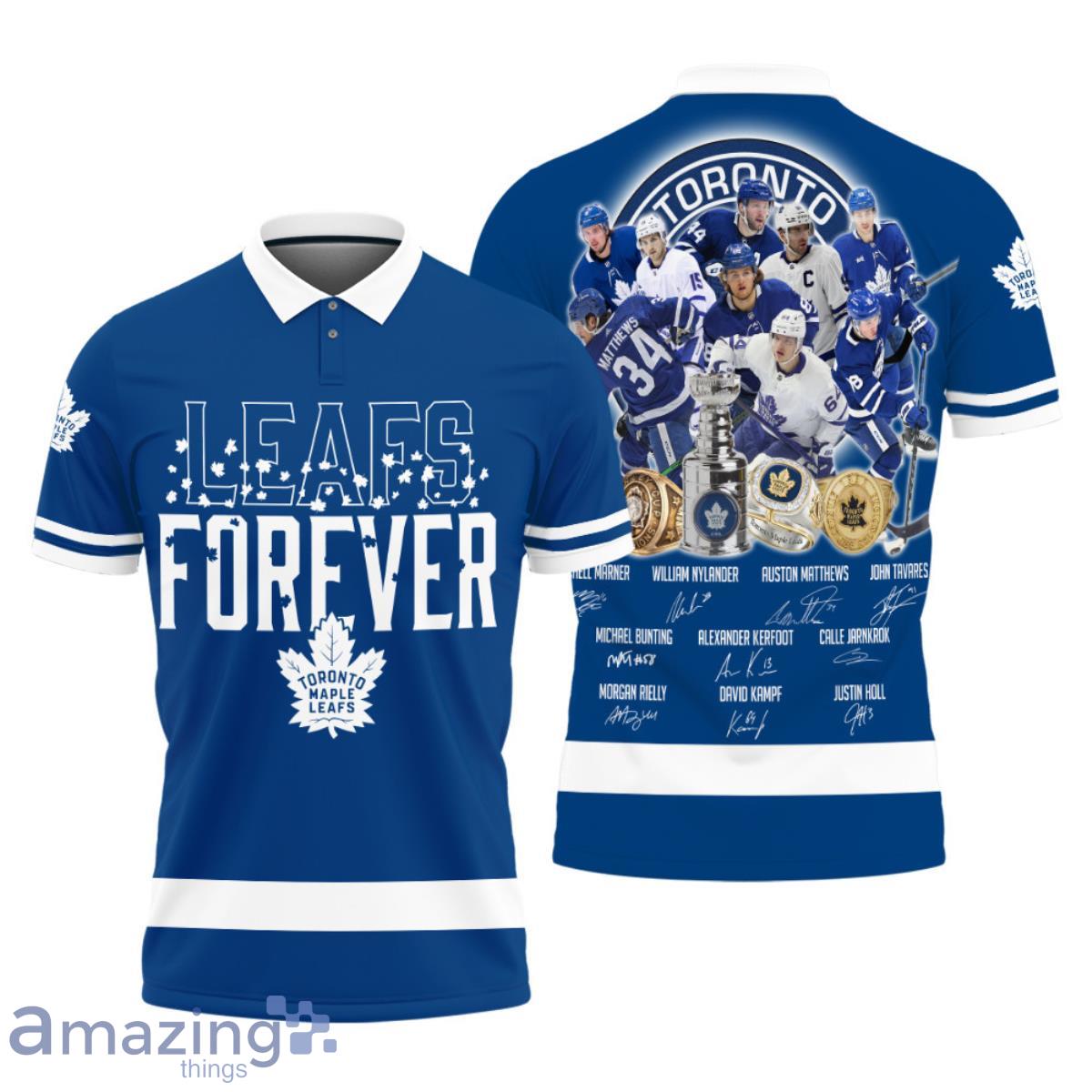 Toronto Maple Leafs Forever On Blue Background Print 3D Polo Shirt Product Photo 1