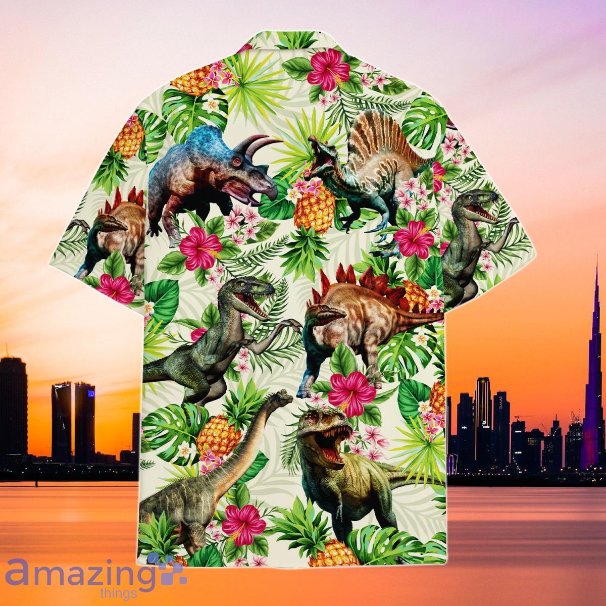 Tropical Dinosaur Hawaiian Shirt Special Gift For Men And Women image Tropical Dinosaur Hawaiian Shirt Special Gift For Men And Women Product Photo 3
