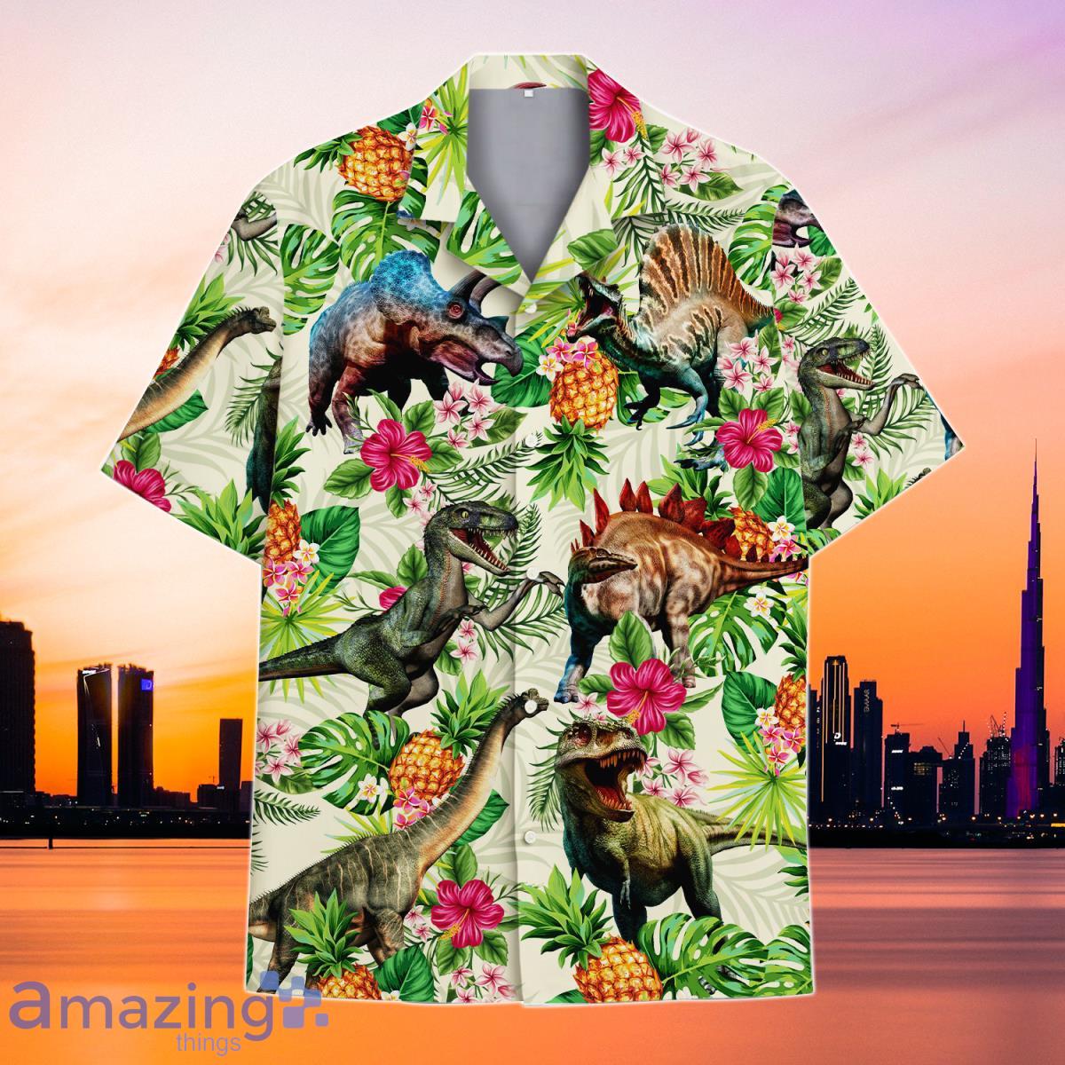 Tropical Dinosaur Hawaiian Shirt Special Gift For Men And Women Product Photo 1