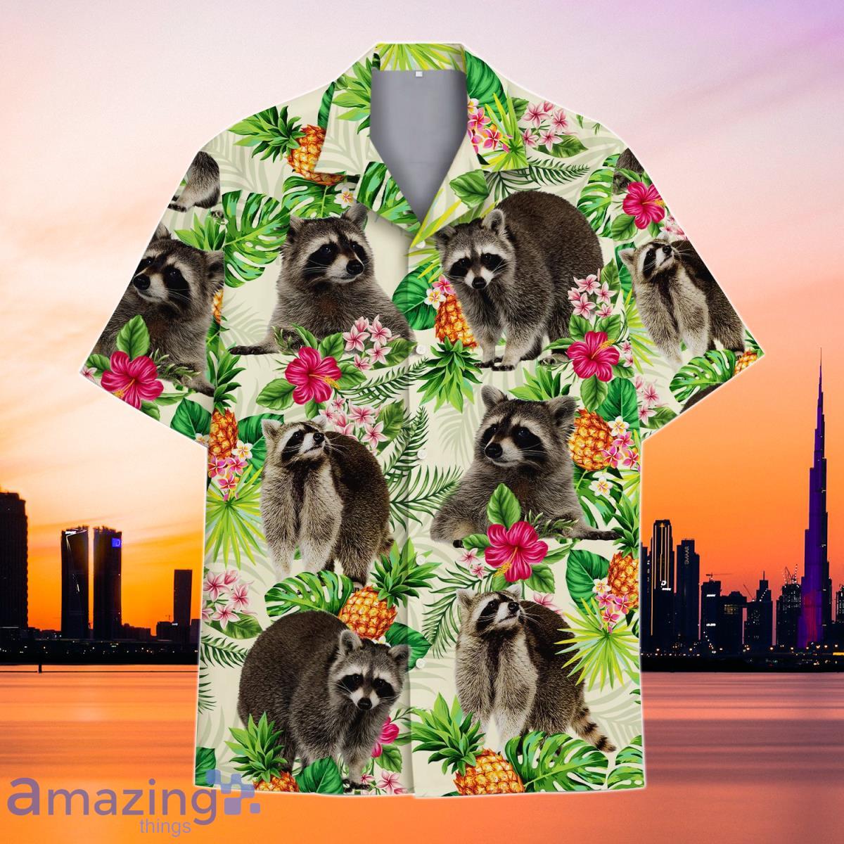 Tropical Racoon Hawaiian Shirt Impressive Gift or Men And Women Product Photo 1