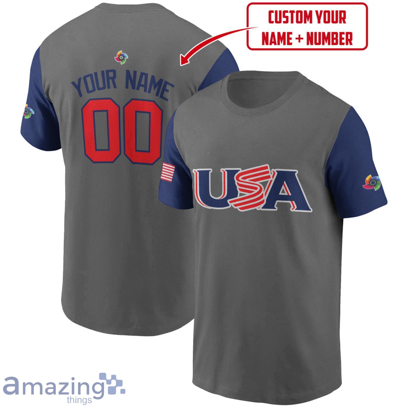 United States Baseball Custom Name And Number Dark Grey Background