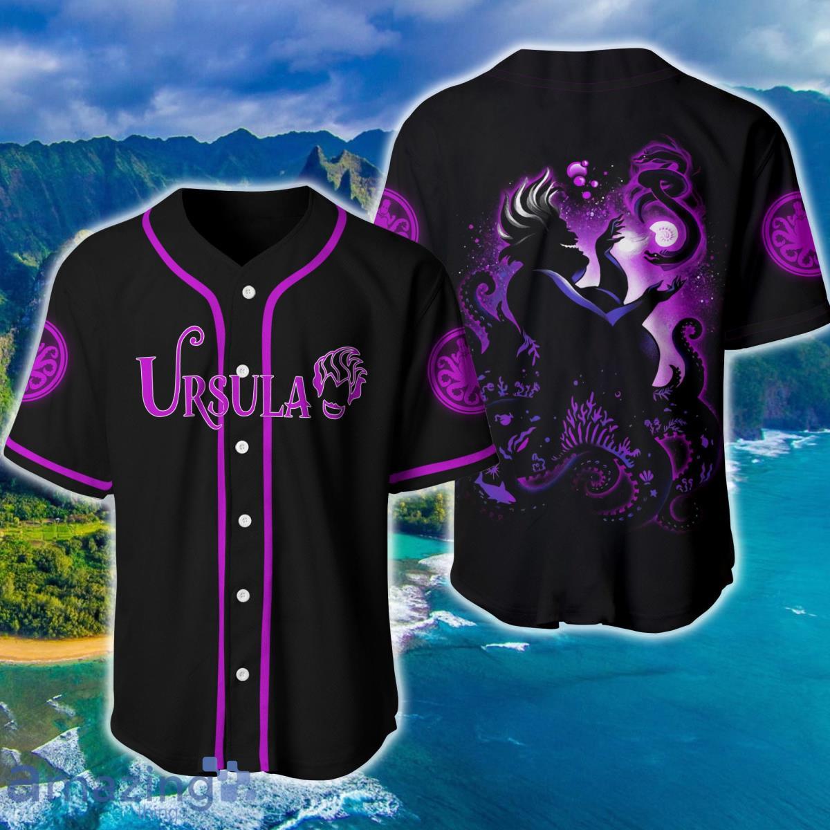 Villian Ursula Little Mermaid Purple Black Disney Baseball Jersey Product Photo 1