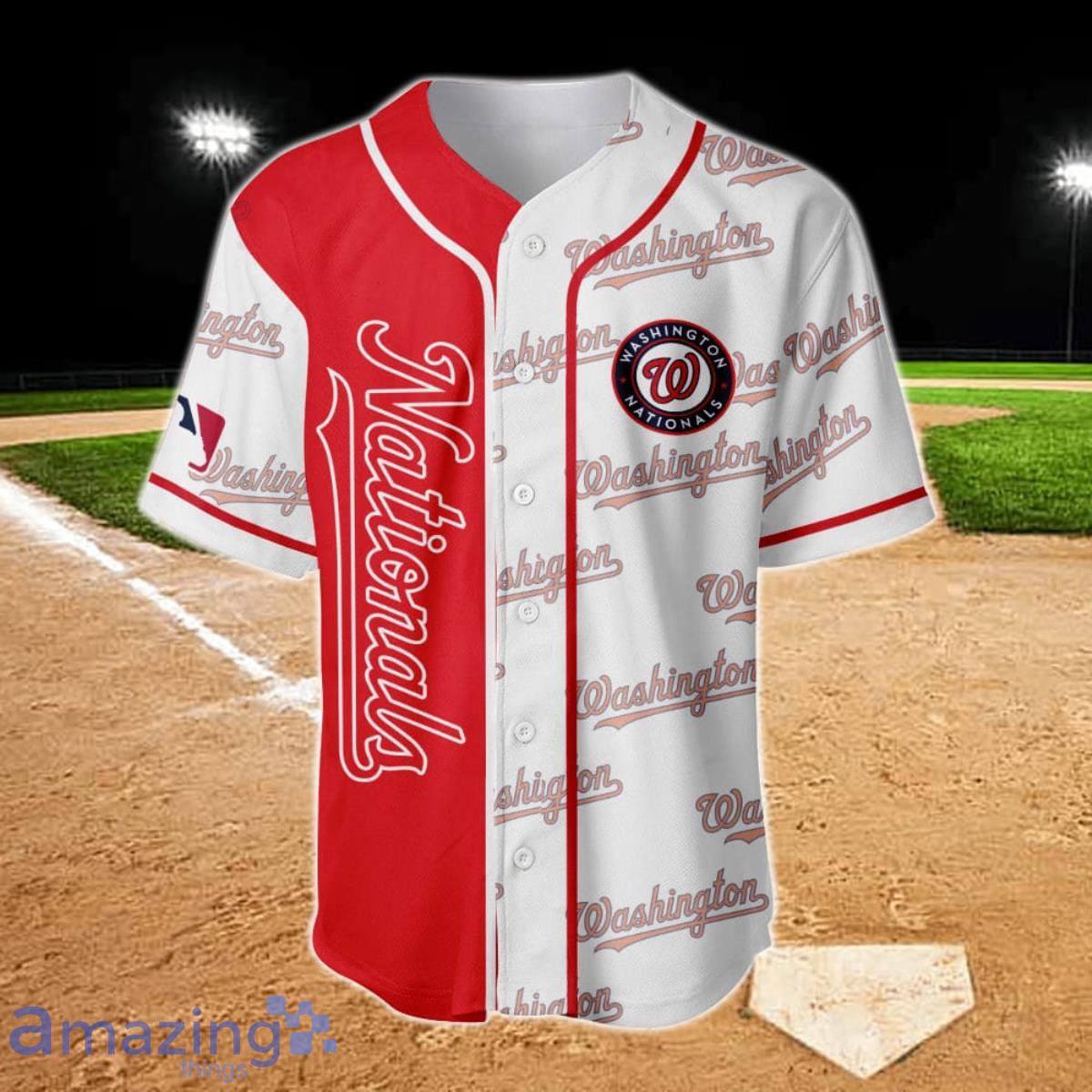 Washington Nationals MLB Major League Baseball Custom Name & Number  Baseball Jersey