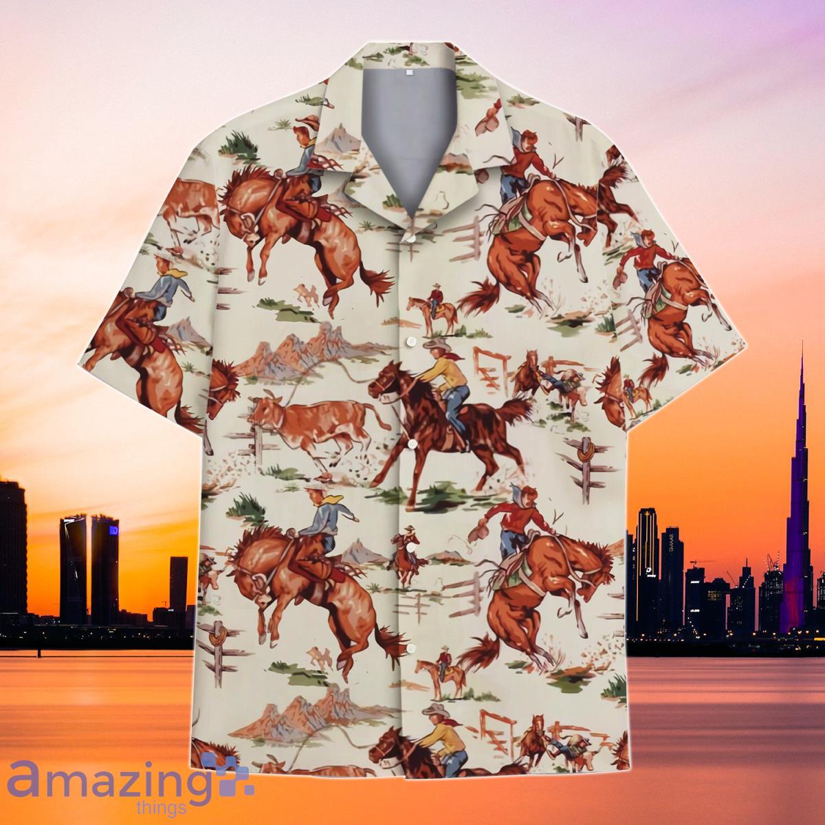 Western Cowboy Riding Horse Hawaiian Shirt Unique Gift For Men Women Product Photo 1