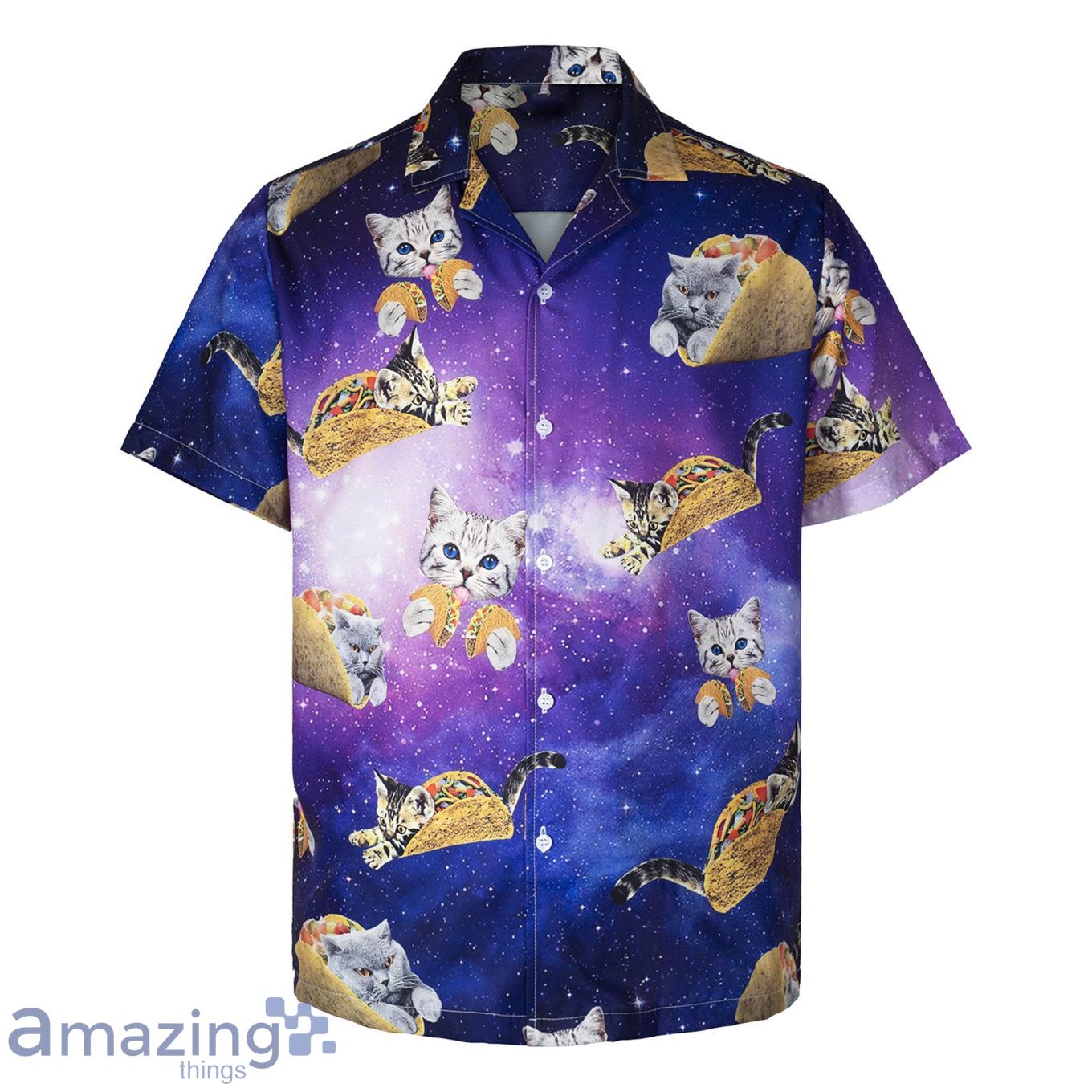 3D Cats Love Tacos Sleeve Summer Beach Hawaiian Shirt Product Photo 1