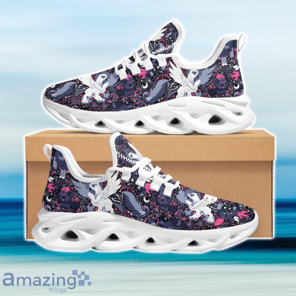 Alolan Vulpix Pokemon Floral Max Soul Shoes Sneaker For Men Women image Alolan Vulpix Pokemon Floral Max Soul Shoes Sneaker For Men Women Product Photo 3
