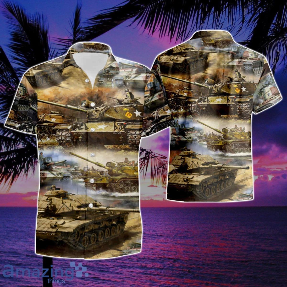 Amazing US Army M60A1 Tank Unisex Summer Beach Hawaiian Shirt And Short Product Photo 1