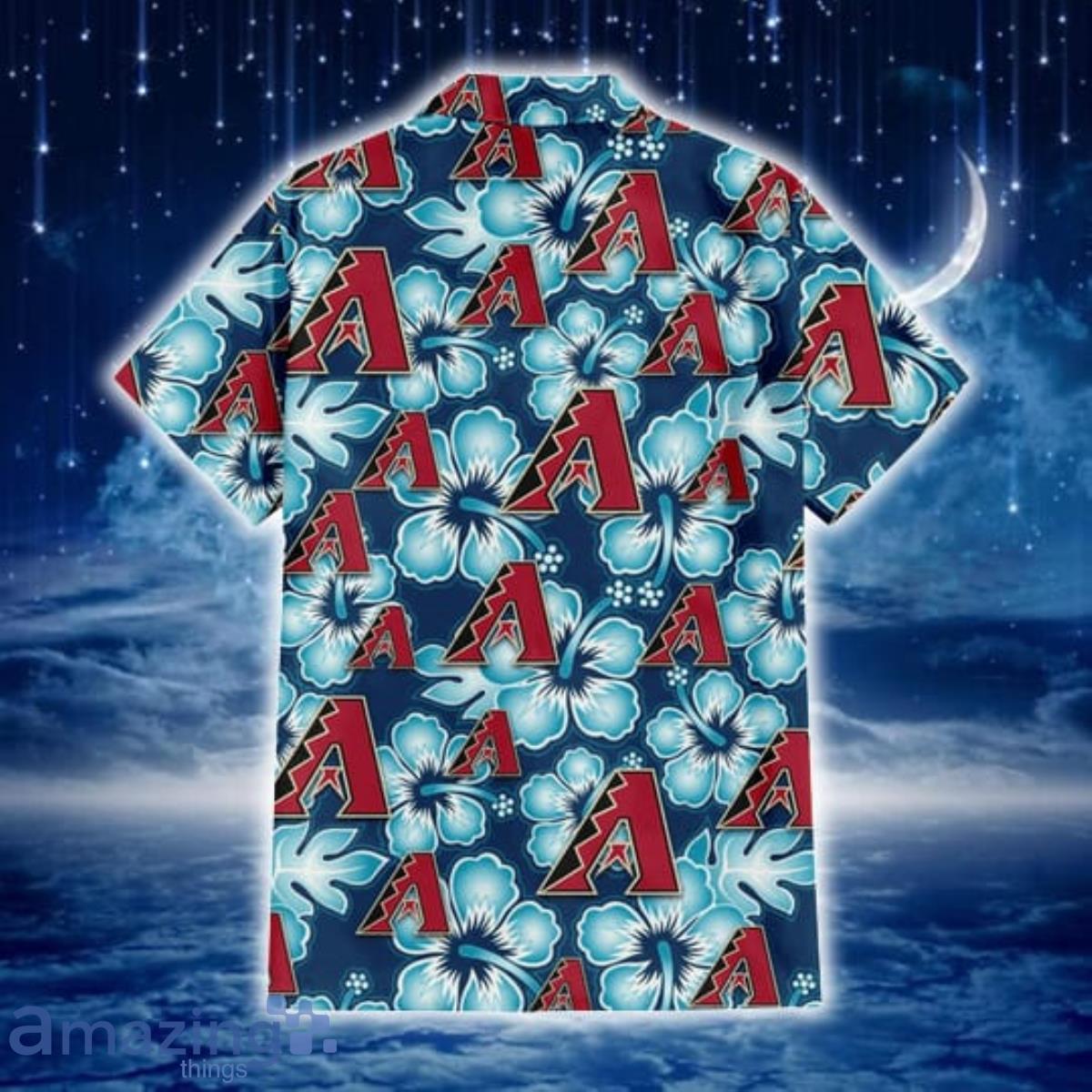 Arizona Diamondbacks Dark Turquoise Hibiscus Navy Background 3D Hawaiian  Shirt Gift For Fans