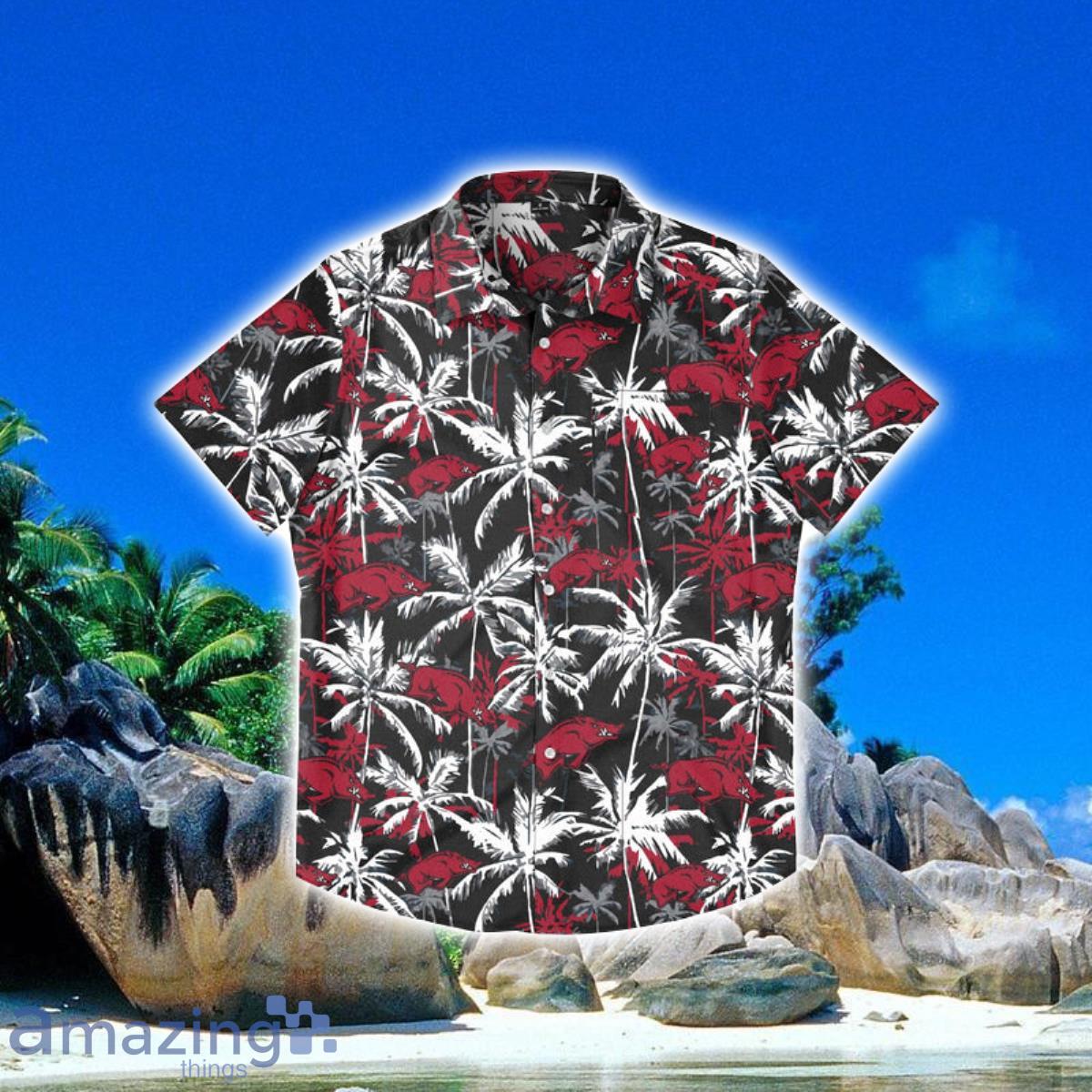 Arkansas Razorbacks NCAA Black Floral Hawaiian Shirt Special Gift For Fans Product Photo 1