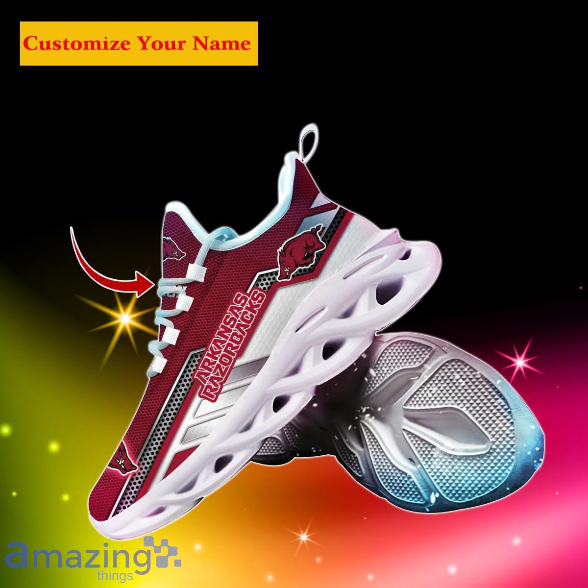 Arkansas Razorbacks NCAA2 Custom Name Max Soul Shoes Bet Gift For Men Women Fans Product Photo 2