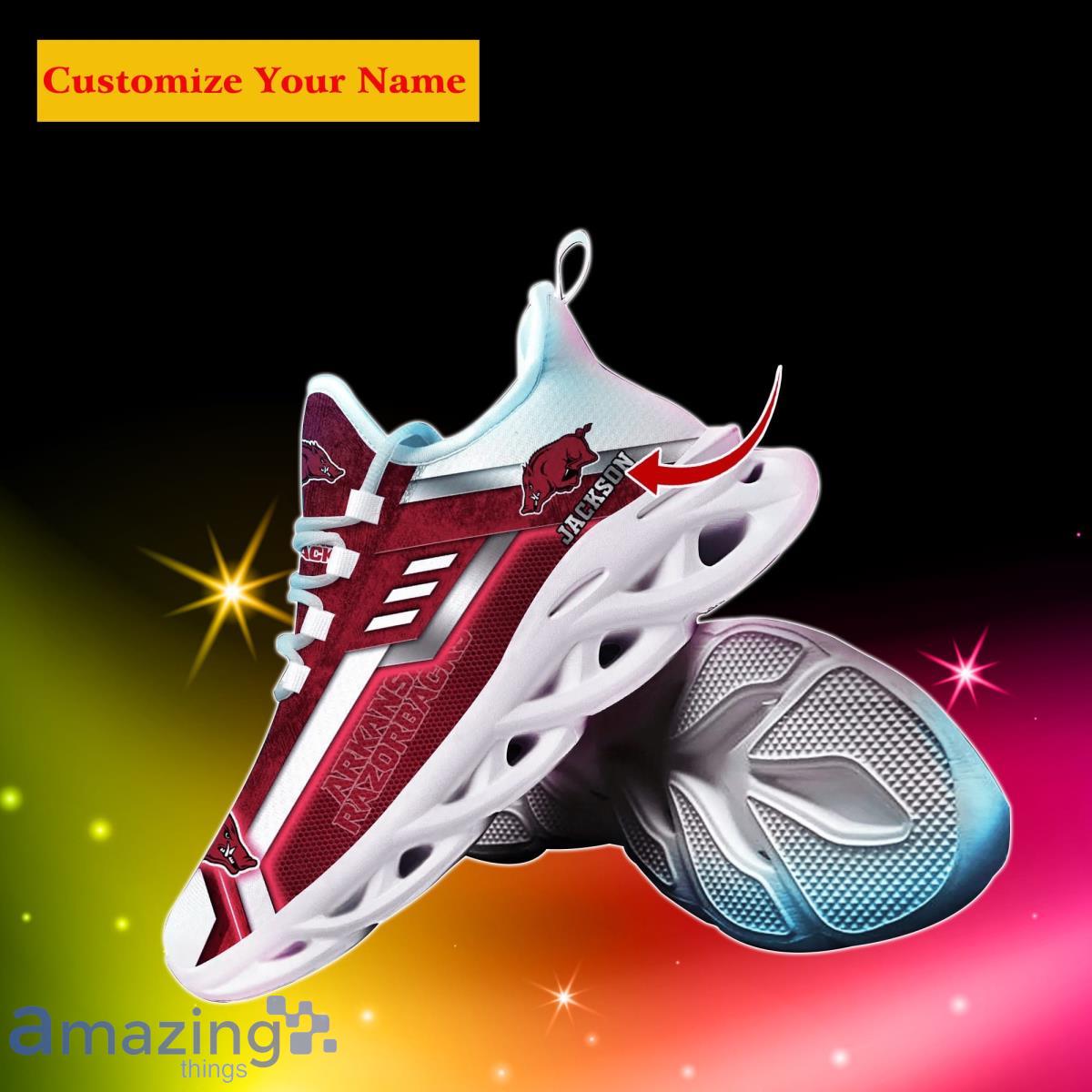 Arkansas Razorbacks NCAA2 Custom Name Max Soul Shoes Impressive Gift For Men Women Fans Product Photo 2
