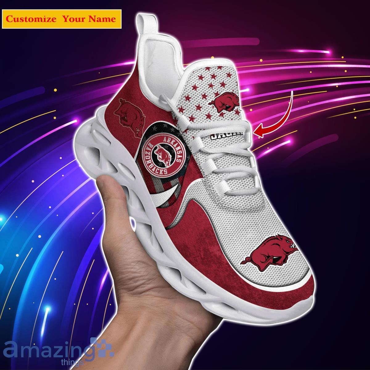 Arkansas Razorbacks NCAA2 Custom Name Max Soul Shoes Special Gift For Men Women Fans Product Photo 1