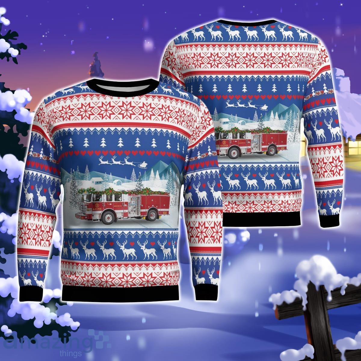 Arlington, Virginia, Arlington County Fire Department AOP Ugly Sweater Great Gift For Christmas Product Photo 1