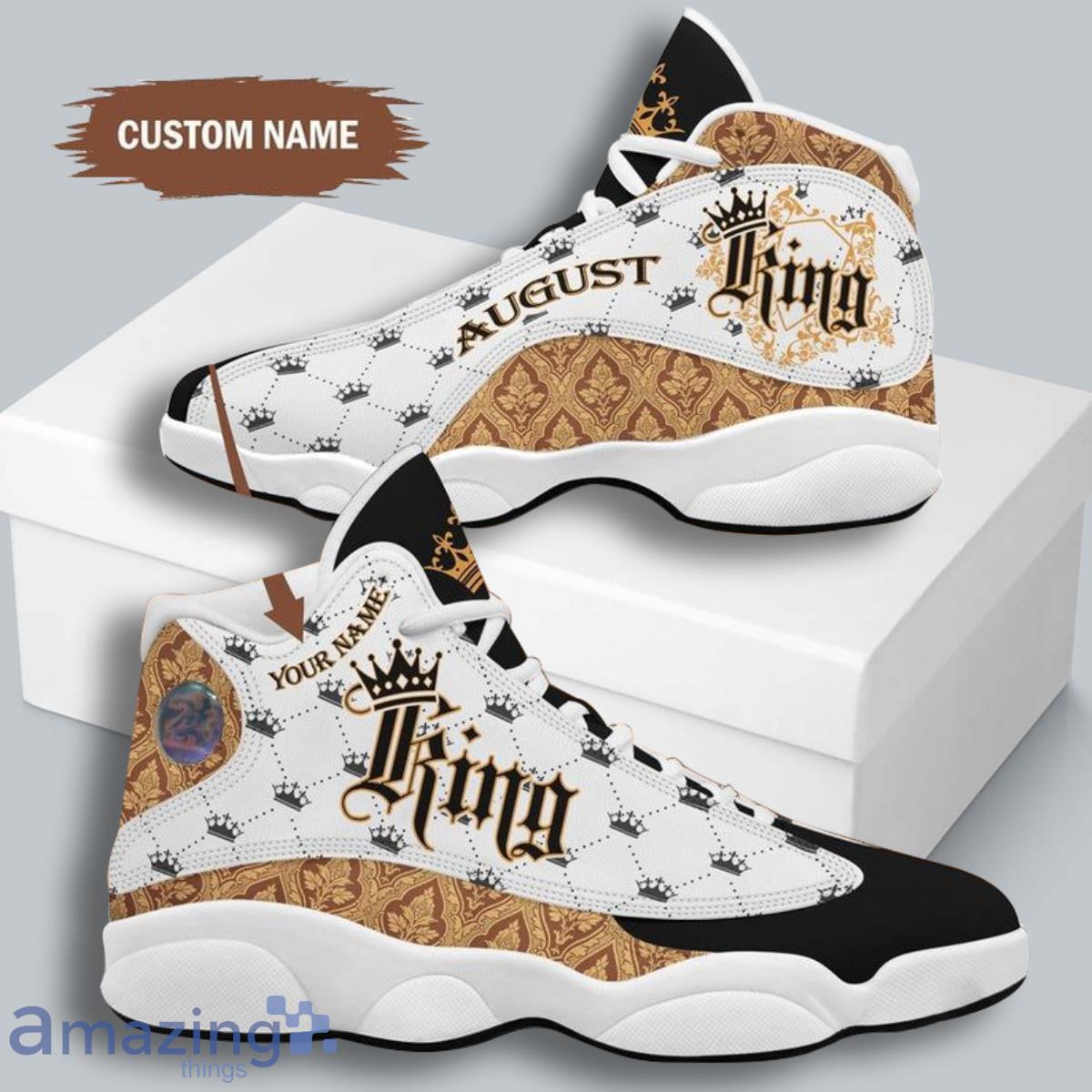 August King Air Jordan 13 Custom Name Sneakers Best Gift For Men And Women image August King Air Jordan 13 Custom Name Sneakers Best Gift For Men And Women Product Photo 3