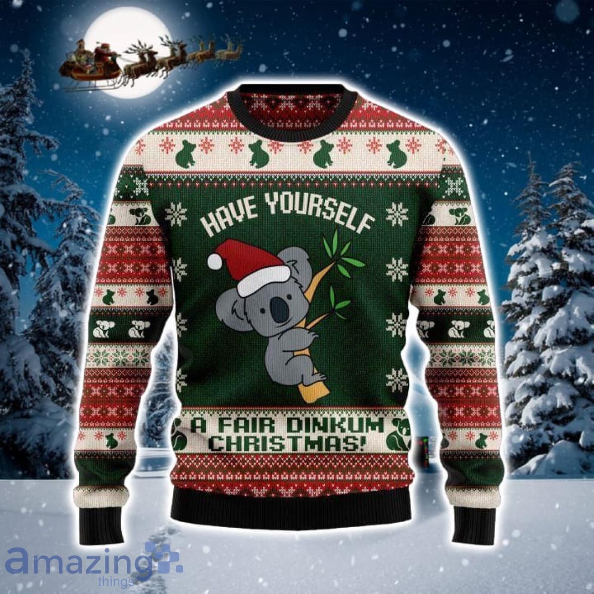 Australian Fair Dinkum Christmas 3D Sweater Ugly Christmas Sweater For Men Women Product Photo 1 Australian Fair Dinkum Christmas 3D Sweater Ugly Christmas Sweater For Men Women Product Photo 1
