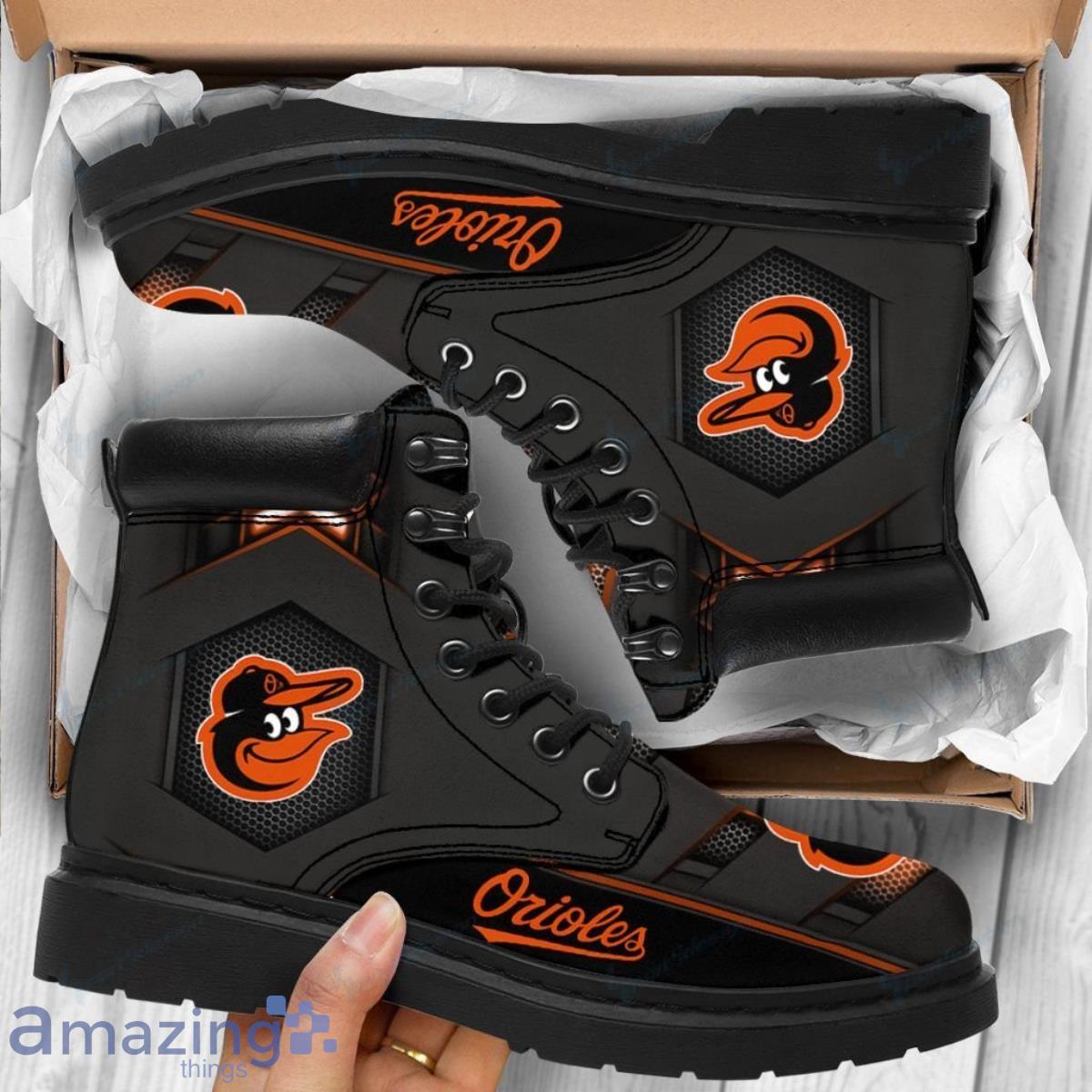 Baltimore Orioles Football Team Leather Boots For Men Women Best Gift For Fans Product Photo 1