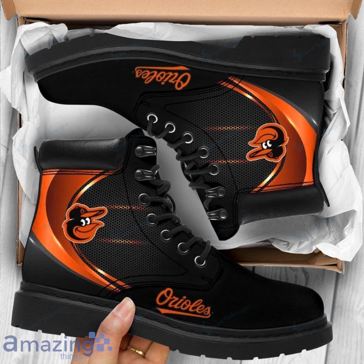 Baltimore Orioles Football Team Leather Boots For Men Women Special Gift For Fans Product Photo 1