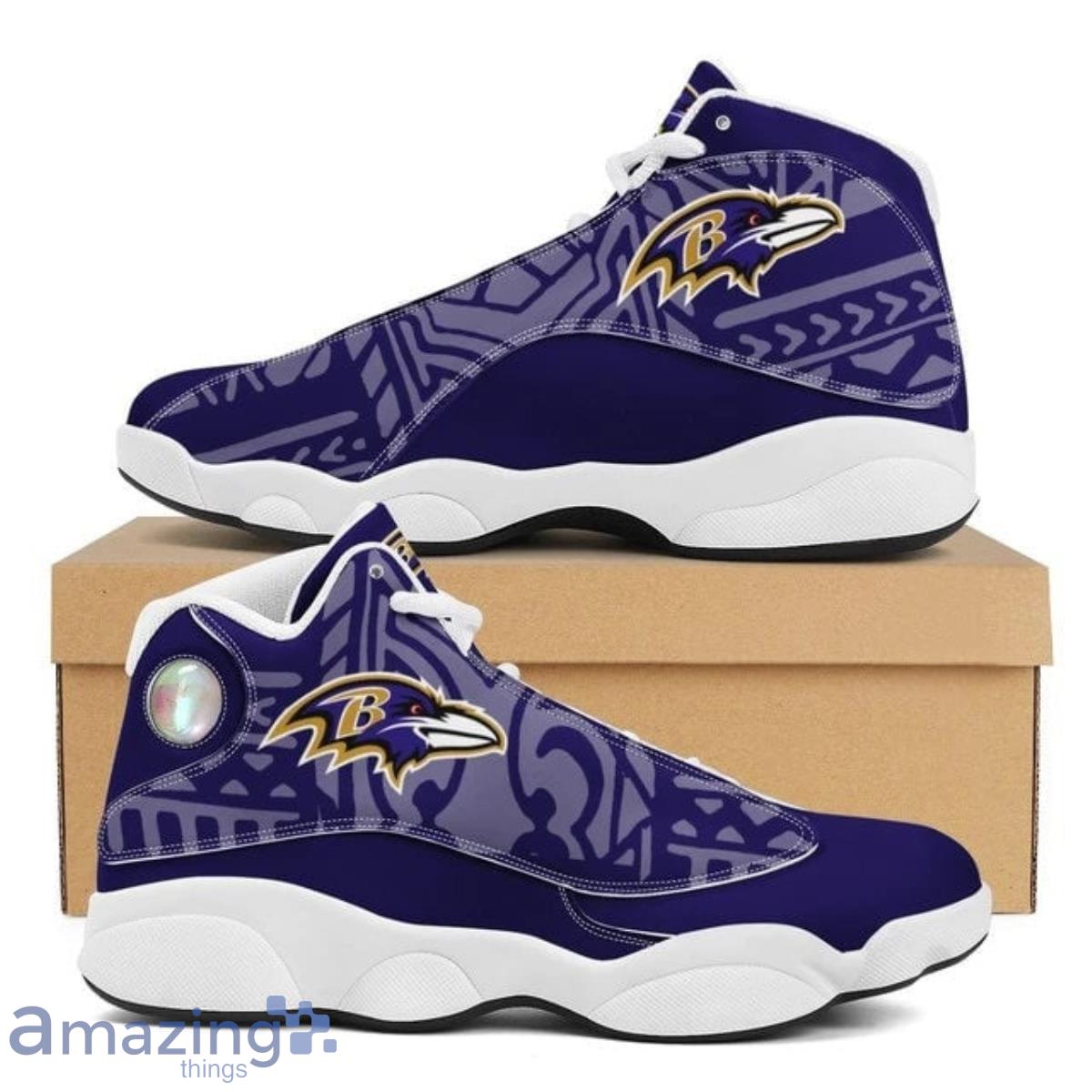 Baltimore Ravens Football Team Air Jordan 13 Running Shoes For Men Women Product Photo 1