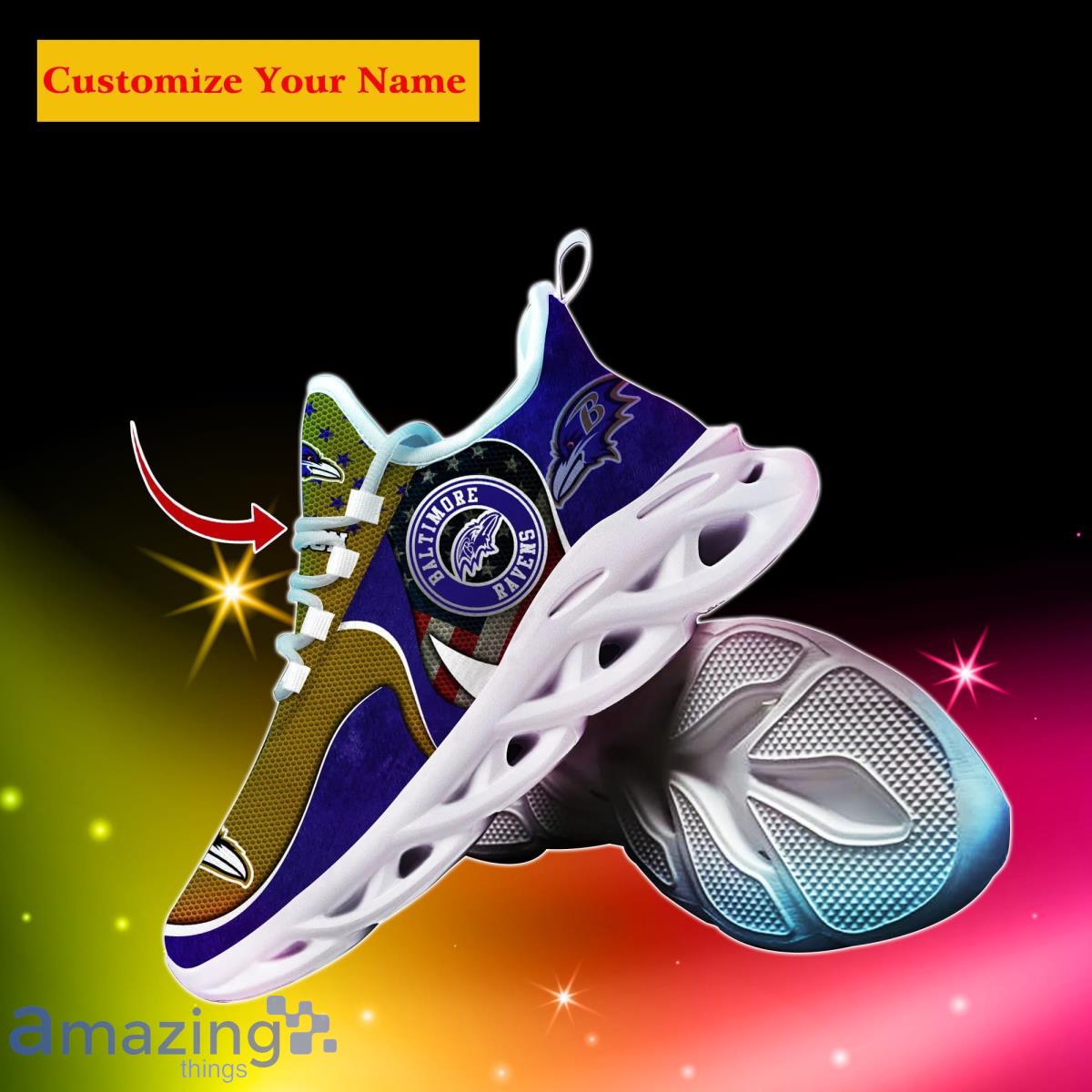 Baltimore Ravens NFL Custom Name Max Soul Shoes Special Gift For Men Women Fans image Baltimore Ravens NFL Custom Name Max Soul Shoes Special Gift For Men Women Fans Product Photo 2
