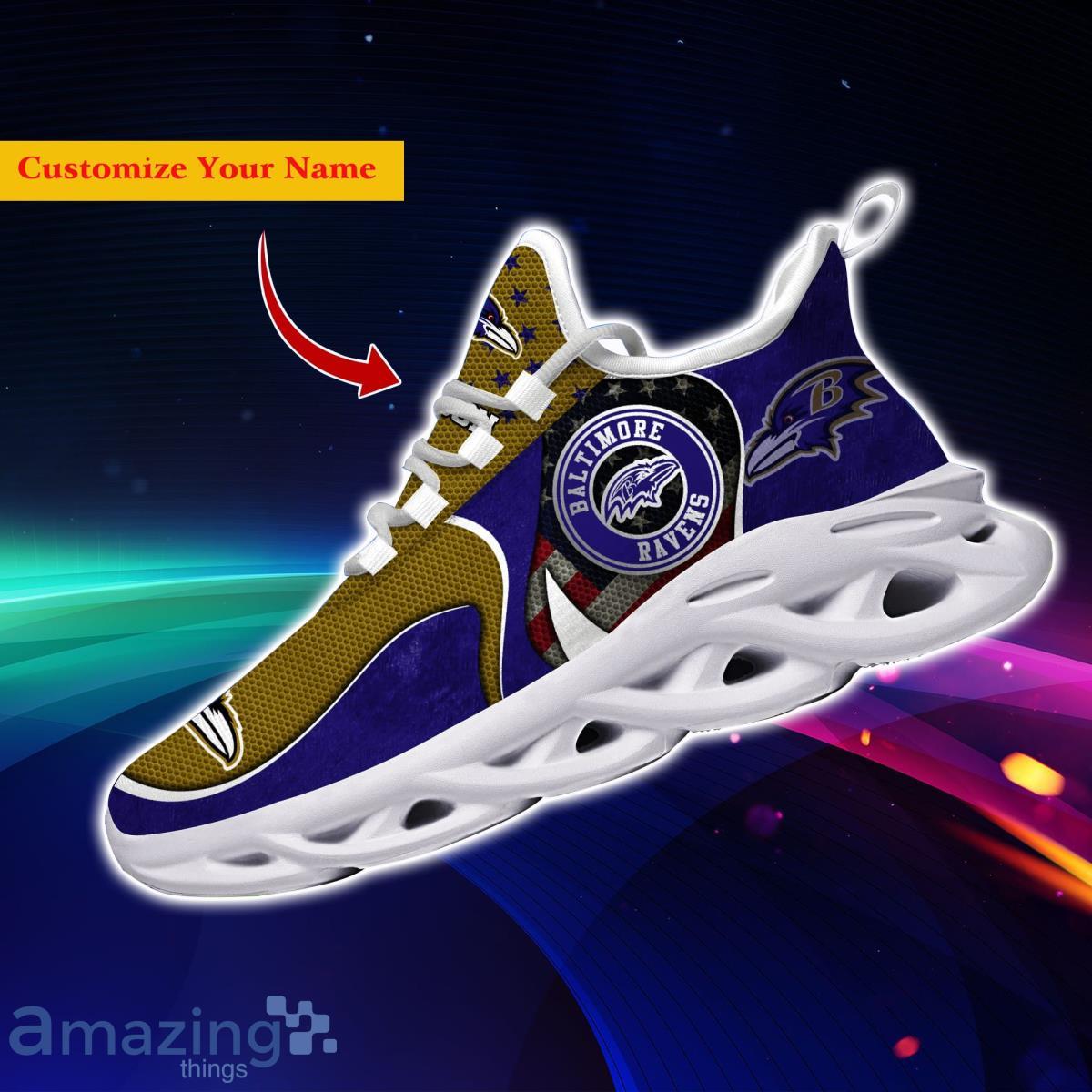 Baltimore Ravens NFL Custom Name Max Soul Shoes Special Gift For Men Women Fans image Baltimore Ravens NFL Custom Name Max Soul Shoes Special Gift For Men Women Fans Product Photo 3