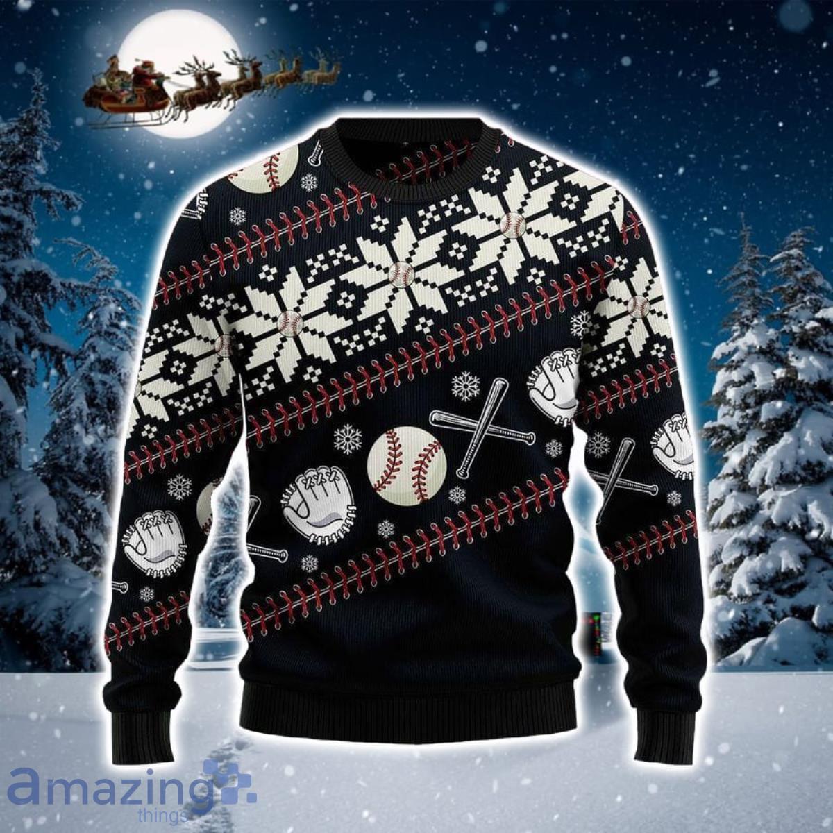 Baseball 3D Sweater Ugly Christmas Sweater For Men Women Product Photo 1 Baseball 3D Sweater Ugly Christmas Sweater For Men Women Product Photo 1