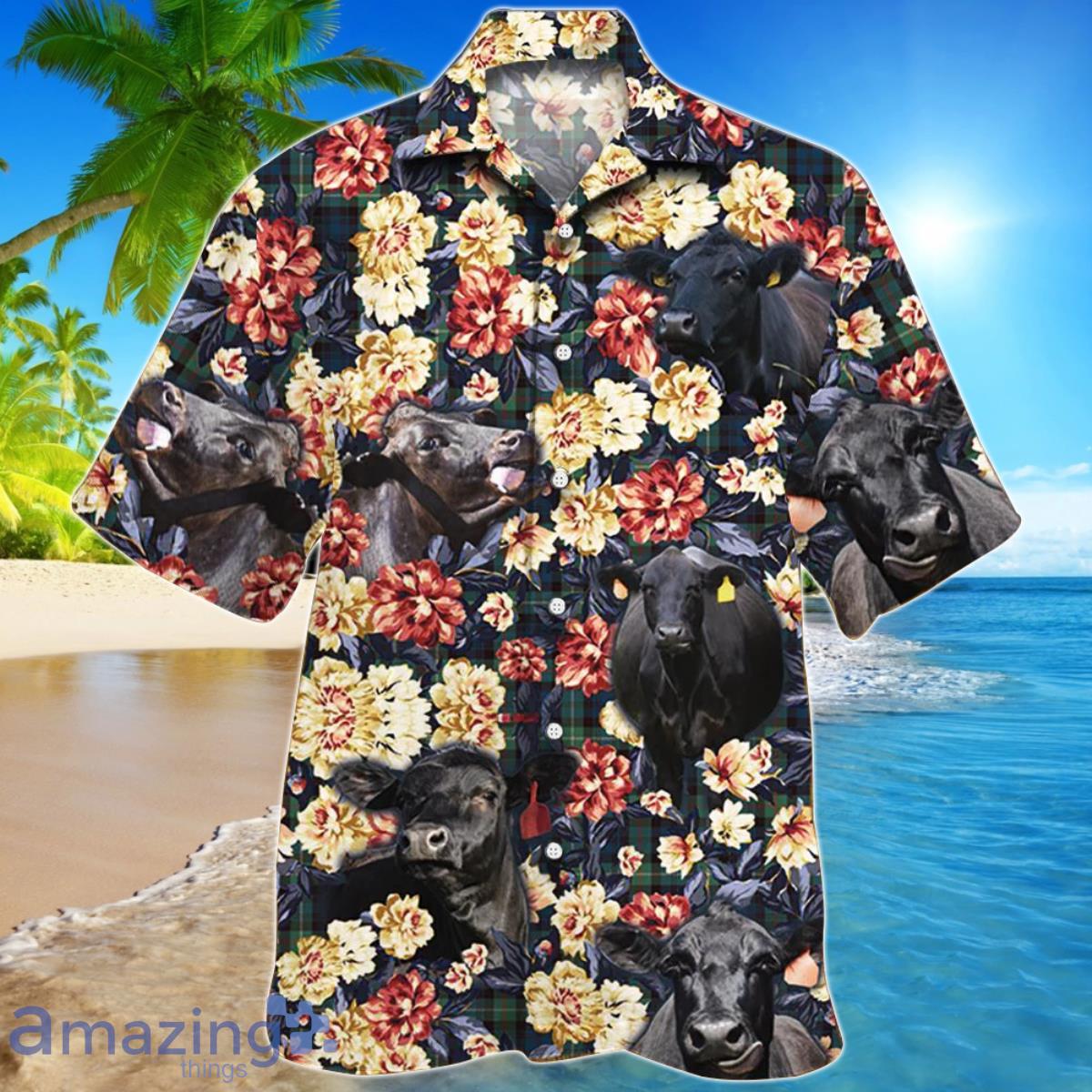 Black Angus Cattle Green Plaid Pattern Hawaiian Shirt For Men And Women Product Photo 1