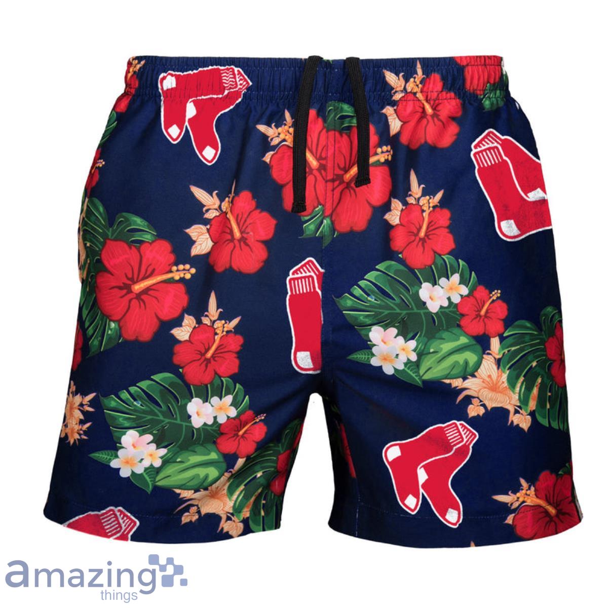 Boston Red Sox MLB Floral Hawaiian Shorts For Summer Beach Product Photo 1