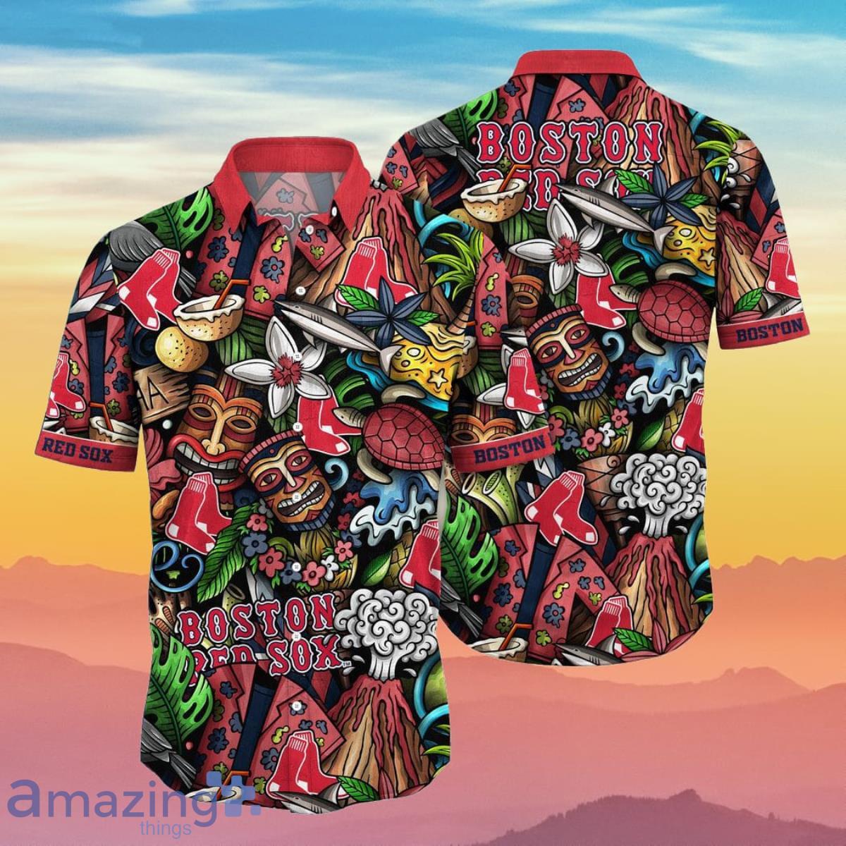 Boston Red Sox MLB Flower Hawaiian Shirt Ideal Gift For Fans - Freedomdesign