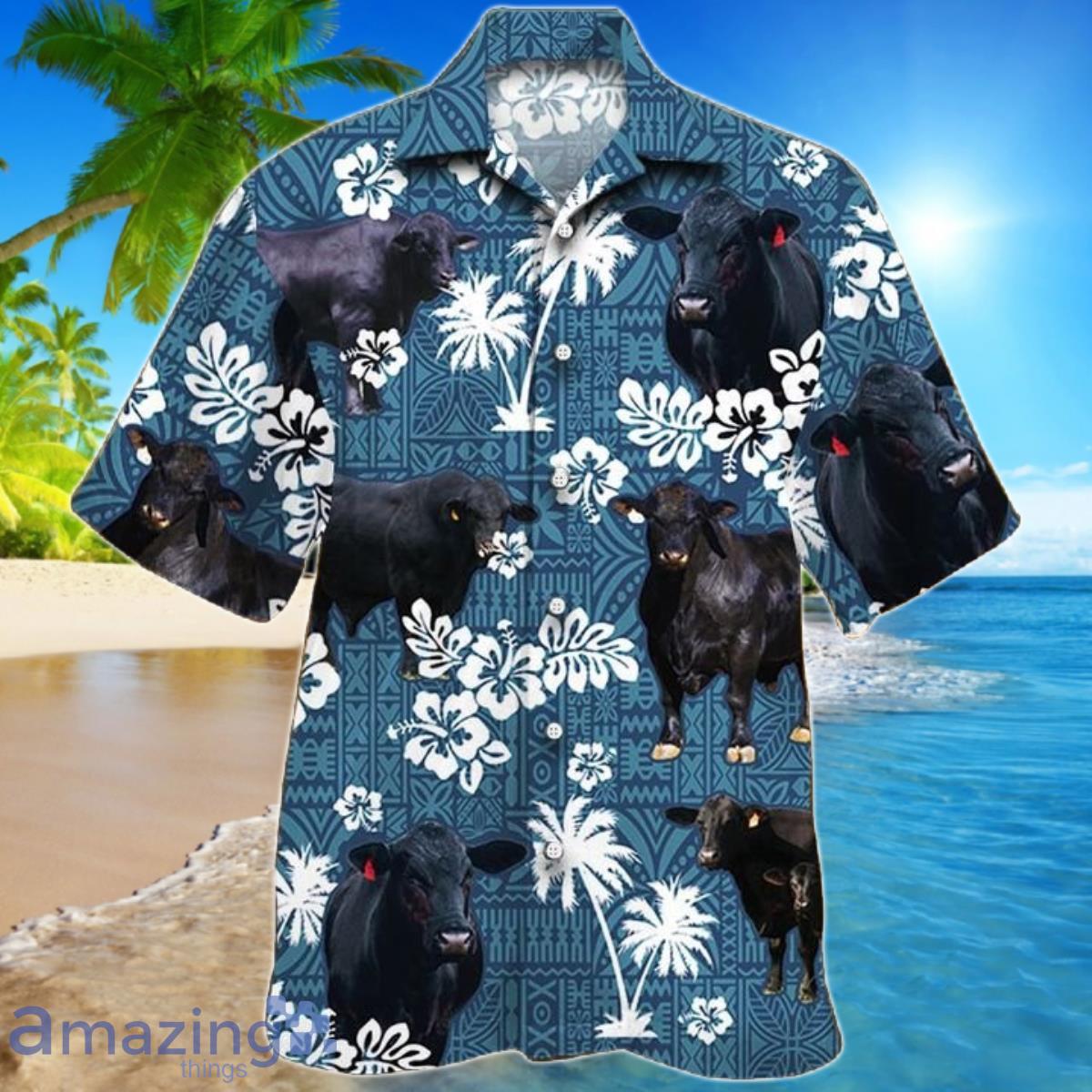 BRANGUS Cattle Blue Tribal Hawaiian Shirt For Men And Women Product Photo 1