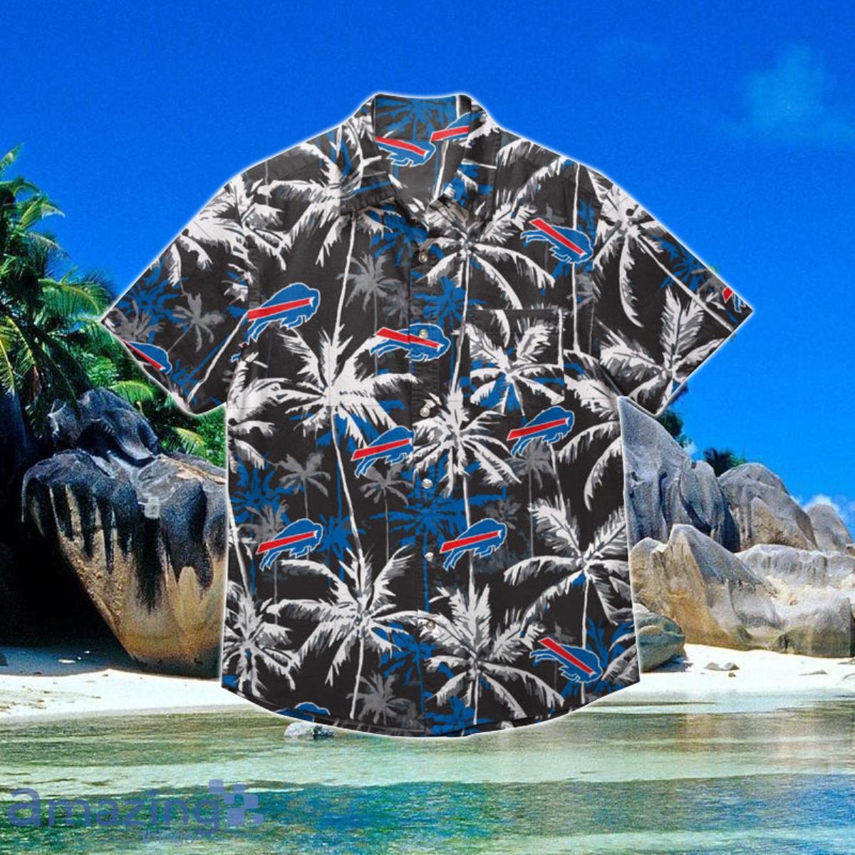 Black Buffalo Bills Logo Hawaiian Shirt - NFL Fanwear