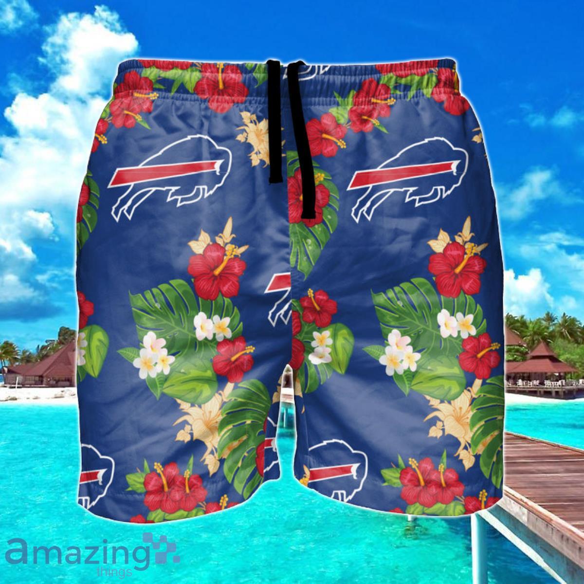Buffalo Bills NFL Floral Hawaiian Shorts For Summer Beach Product Photo 1
