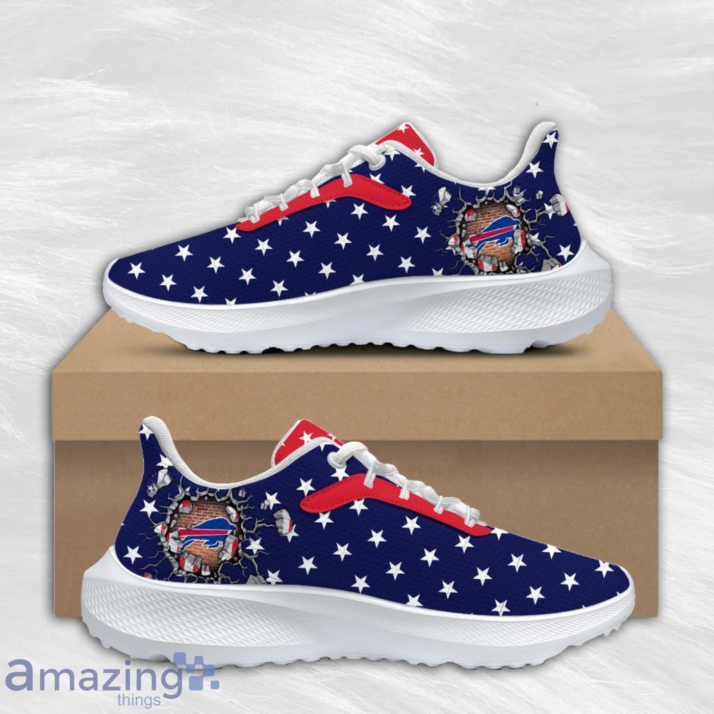 Buffalo Bills With American Flag Air Mesh Running Shoes Unique For Men And Women Fans Product Photo 1